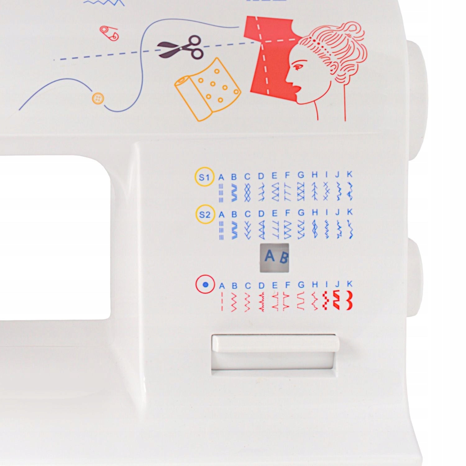 Home sewing machine mechanical strong Łucznik Laura 555 35 programs Material synthetic material