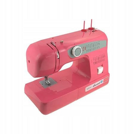 Home sewing machine mechanical strong Łucznik Mia 38 stitches overlock Dominant color pink