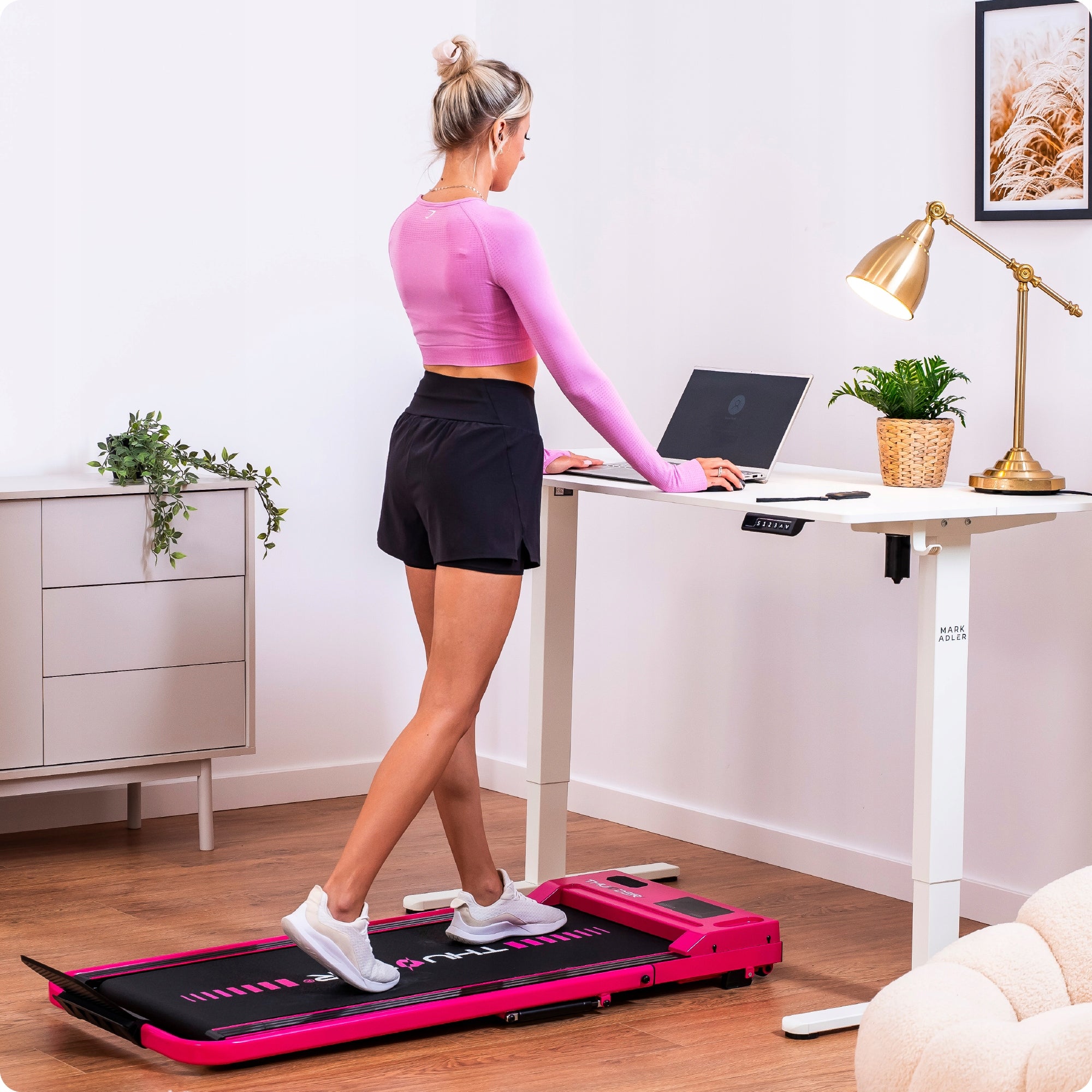 Home treadmill small folding 2in1 electric under bed 1-8km wheels Thunder Brand Thunder