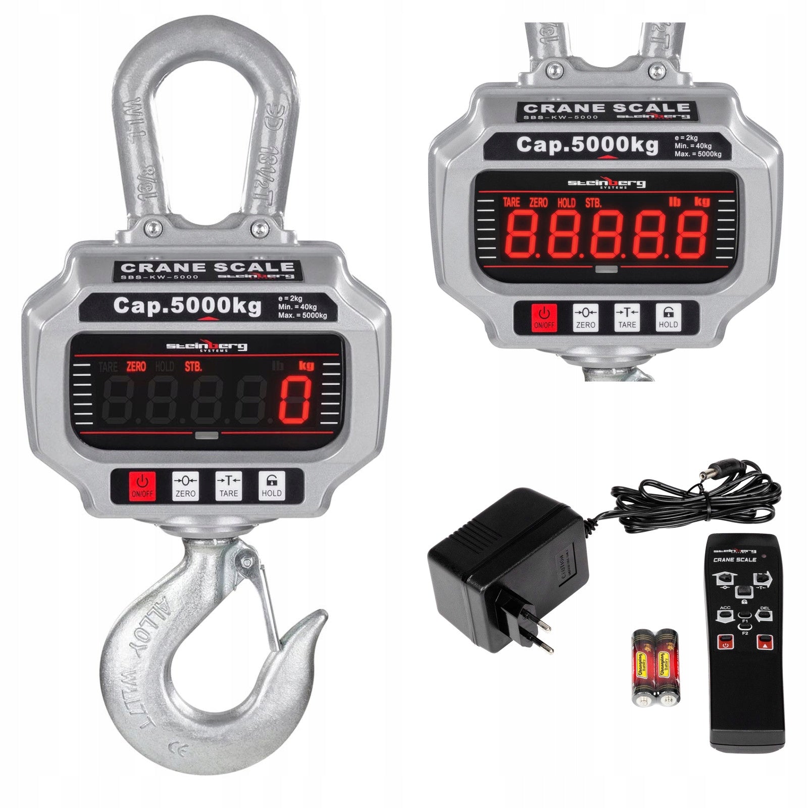 Hook scale remote controlled lifting capacity 5 TON LED with remote control for crane