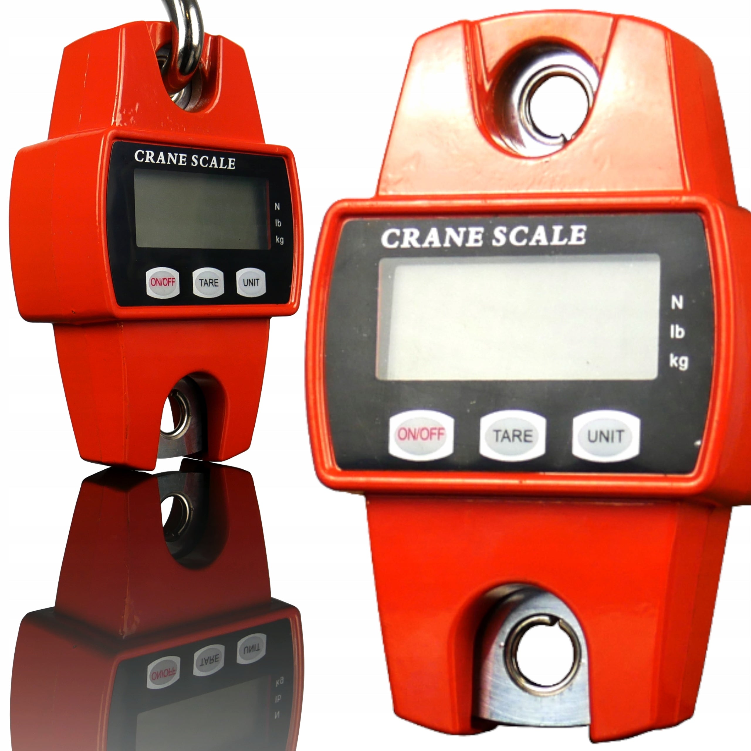Hook scale with lifting capacity up to 300 kg, LCD display, battery operated, compact