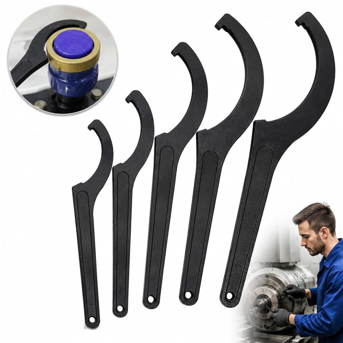 Hook wrench, size 34-62mm, for motorcycle