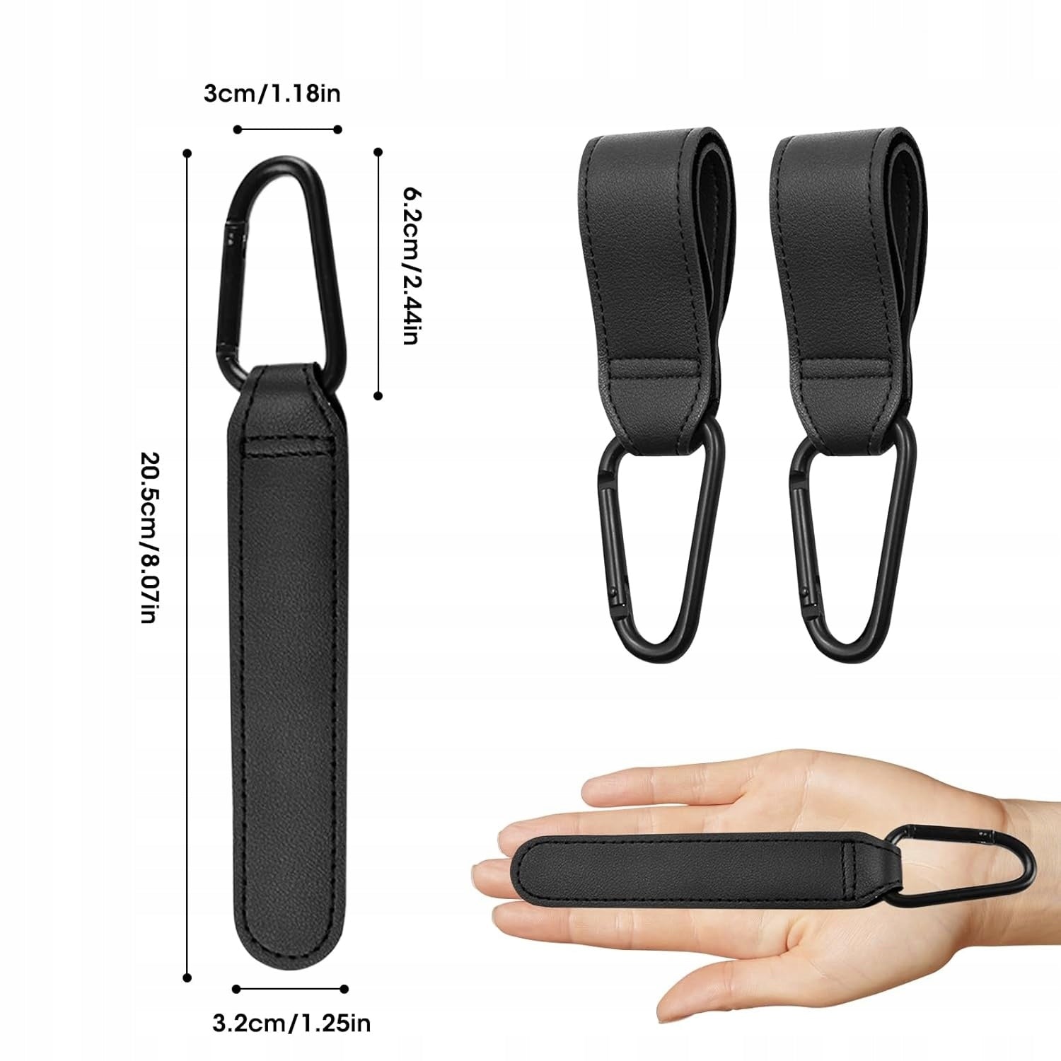 Hooks for trolley – velcro handles, for bags and shopping, practical accessories Packaging status original