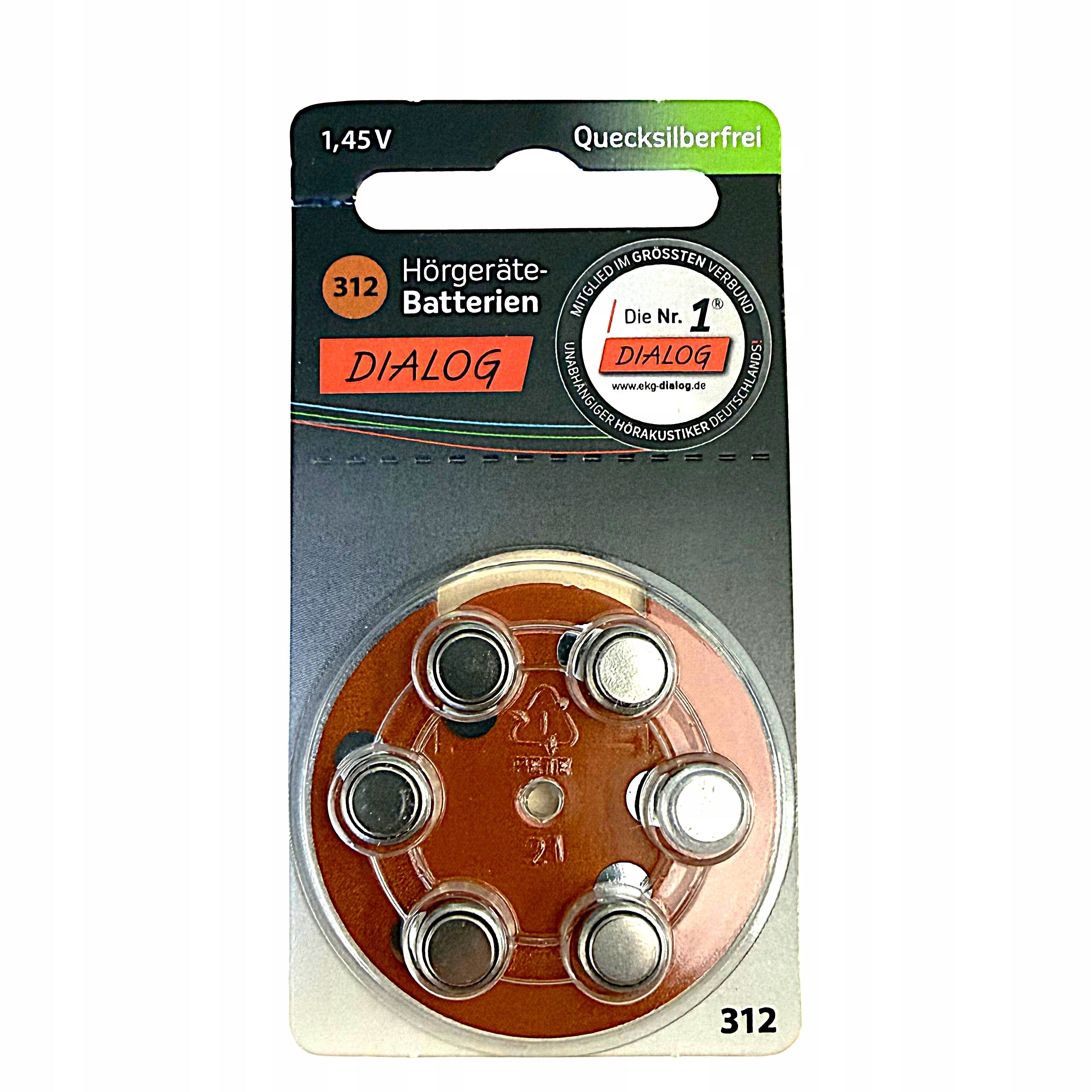 Horgerate Hearing Aid Batteries Dialogue Blister Pack of 6pcs 1,45V p312