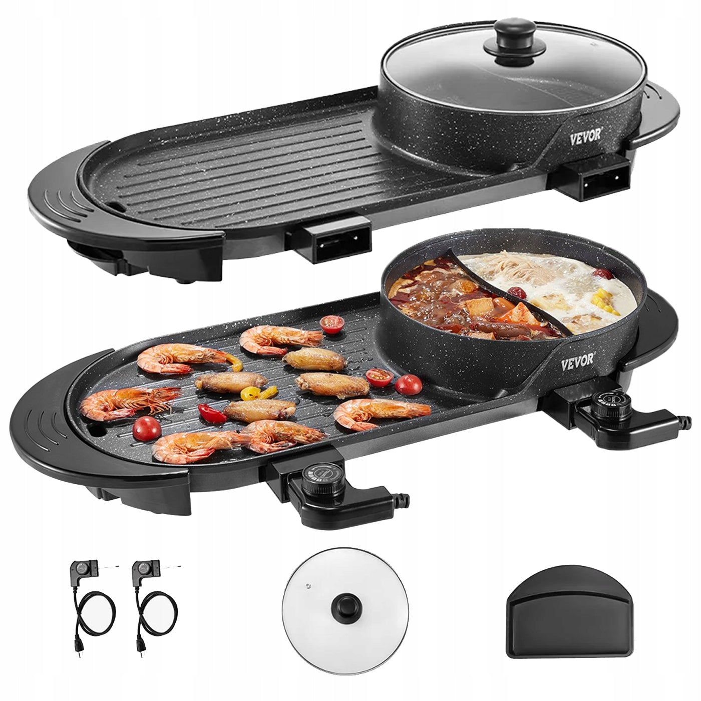 Hot Pot with Grill 2in1 Korean BBQ Shabu Shabu Smokeless 2200W