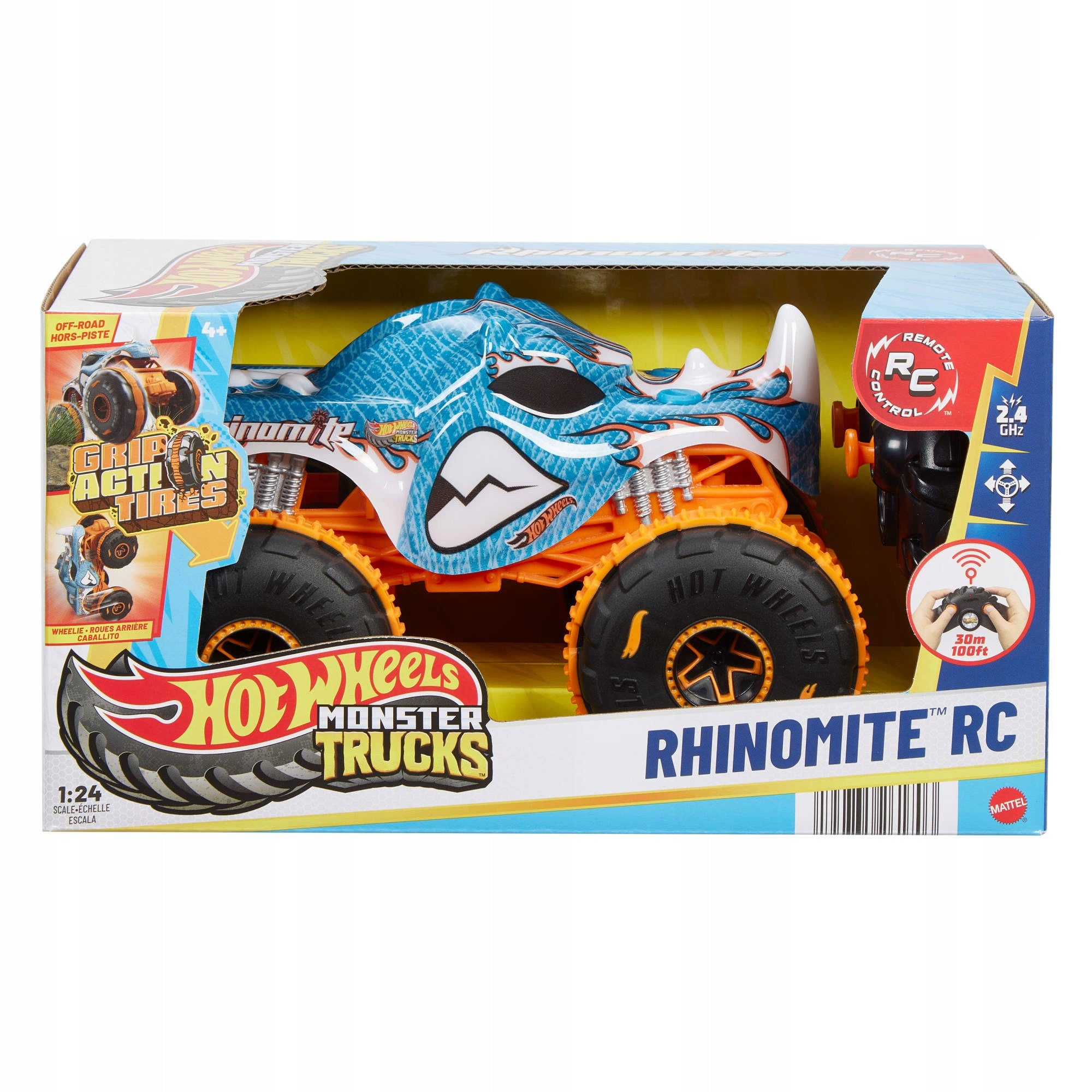 Hot Wheels Monster Trucks RC Rhinomite Remote Controlled Vehicle 1:24 JBK11