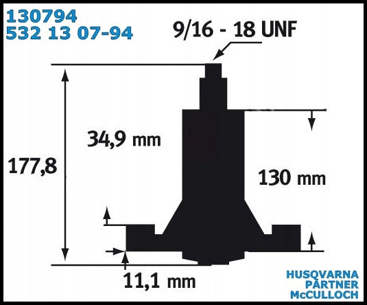 Hub knife adapter HUSQVARNA PARTNER left side RIGHT THREAD EAN (GTIN) 5906434107924