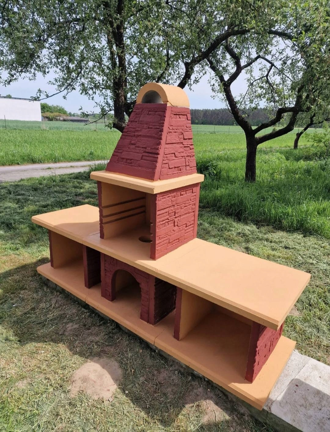 Huge BBQ up to 240cm large garden fireplace concrete smokehouse HIT WYPRZ Model sw38