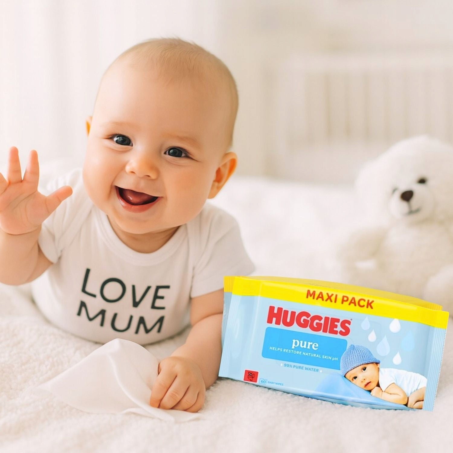 Huggies PURE WATER wet wipes for babies 720 pcs. Packaging status original