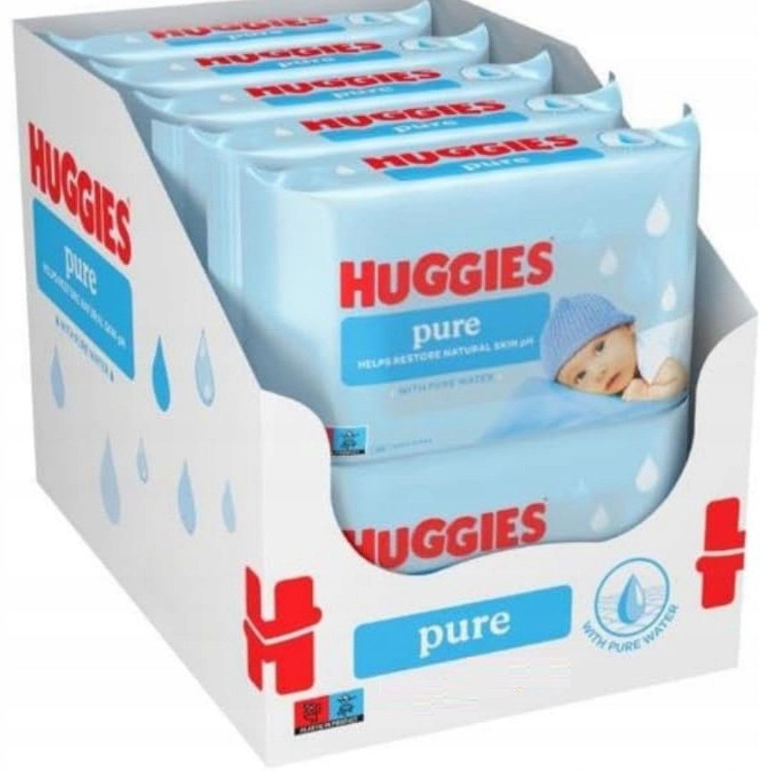 Huggies Pure Water Baby Wet Wipes 99% Water 10 x 56 Pack Manufacturer code 5906036761715