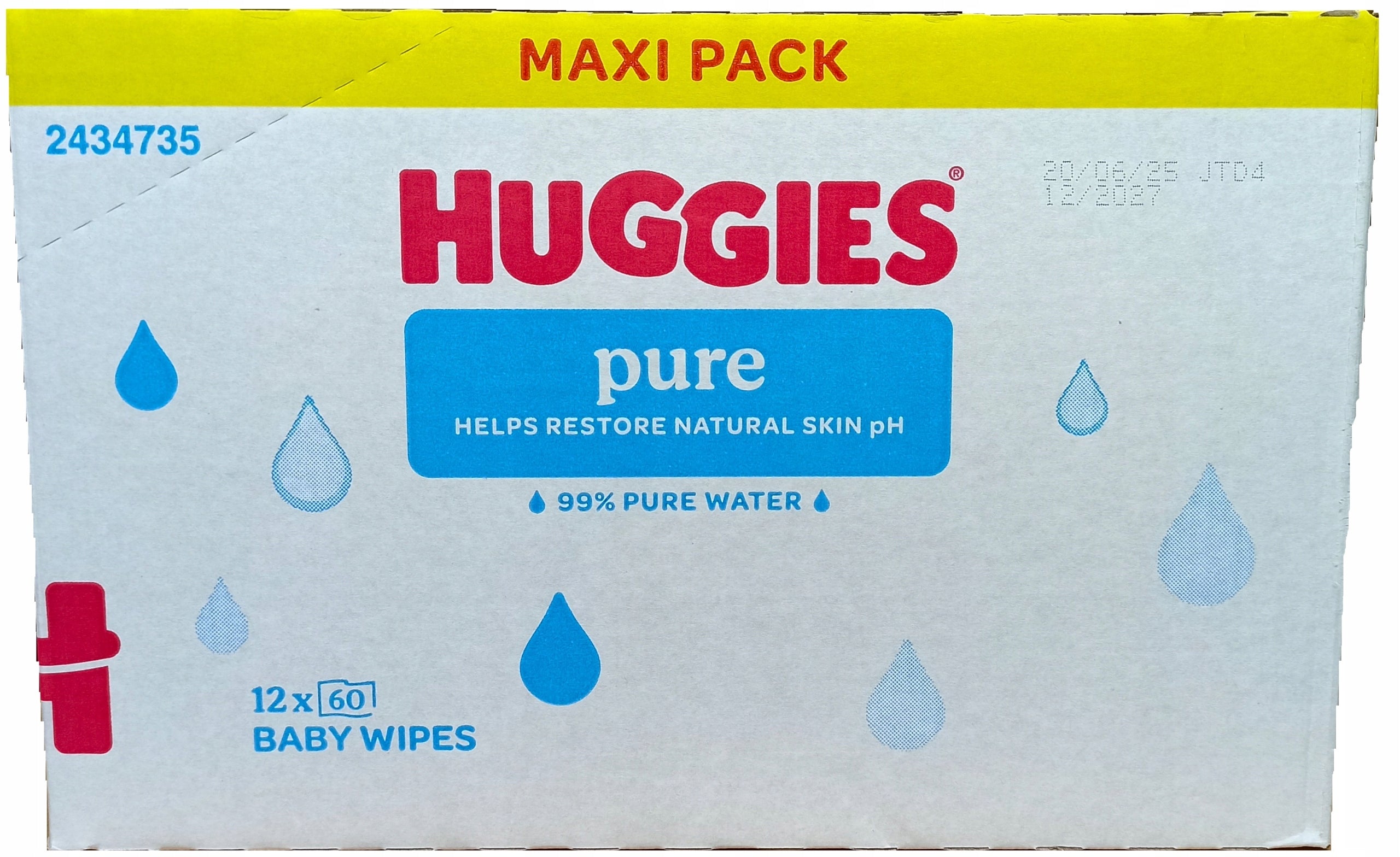 Huggies Pure wet wipes 12x60 720 pieces FRESH