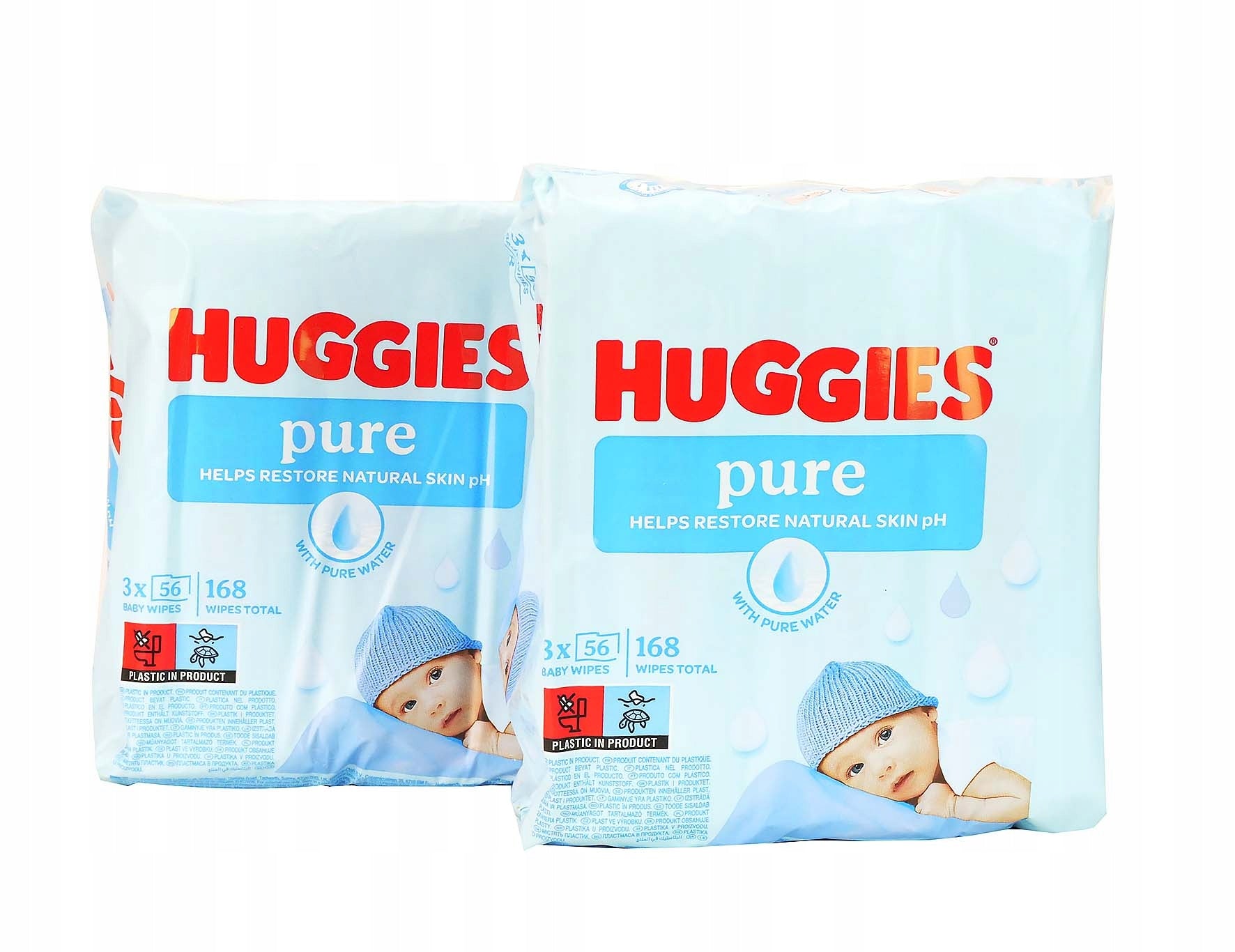 Huggies wet wipes PACK 2 x Pure Triplo 2 x 168 pcs.