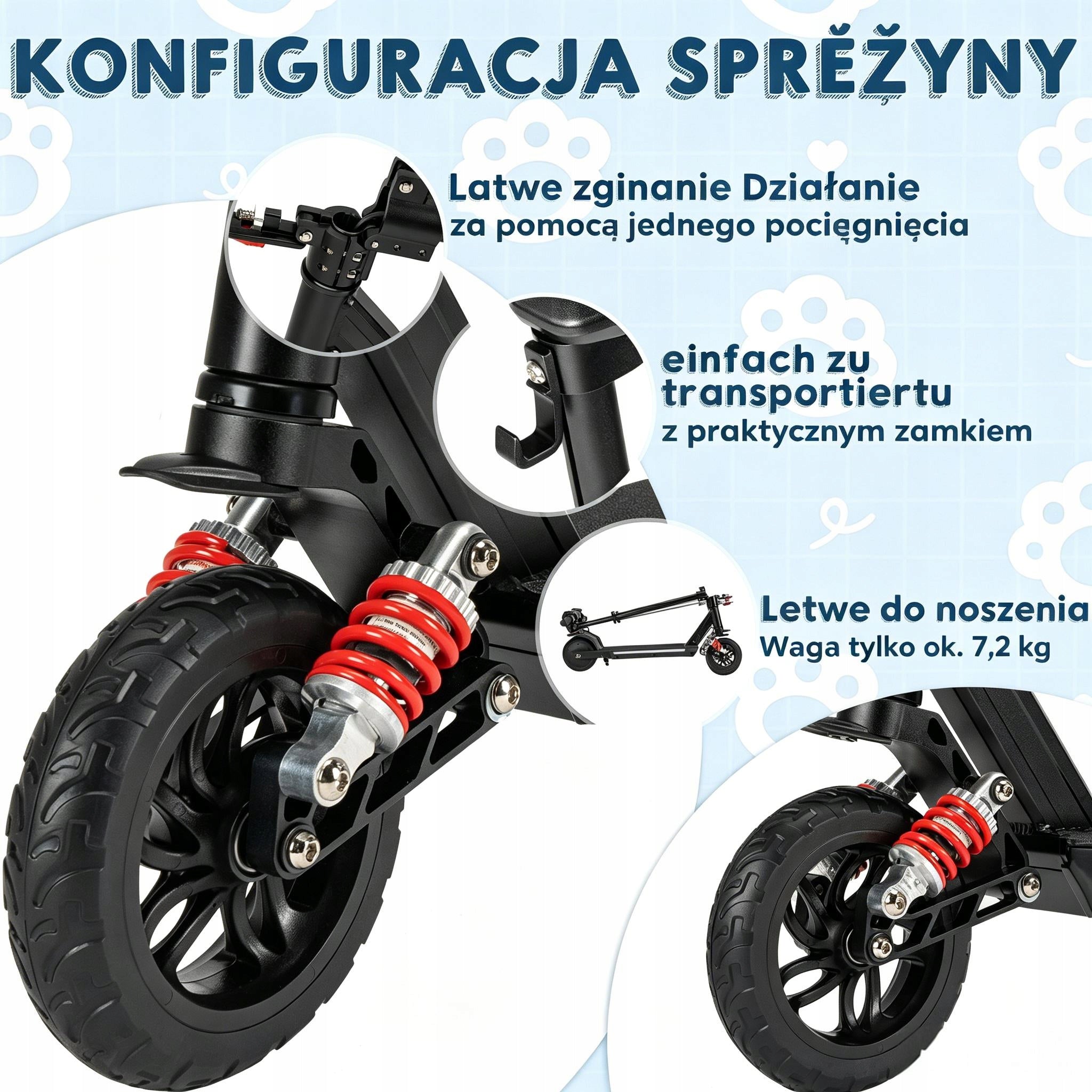Hulajnoga Elektryczna dla dzieci Składany Pojazd S31 150W 14KM/H 25V 6.5" Weight 7.2 kg