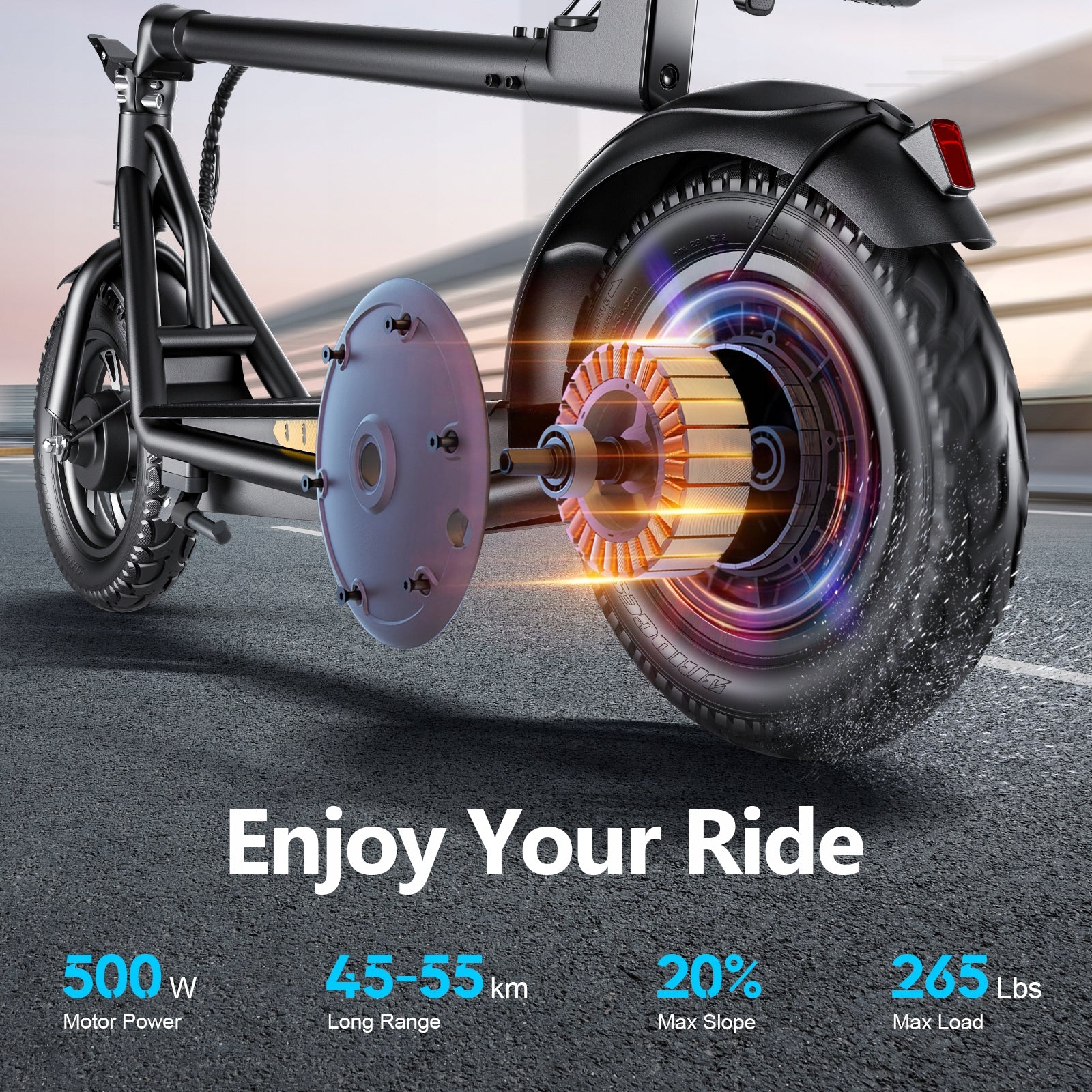 Hulajnoga elektryczna dla dorosłych EMOKO A19 55 km, 500W 36V 15Ah, 12" APP EAN (GTIN) 731055104183