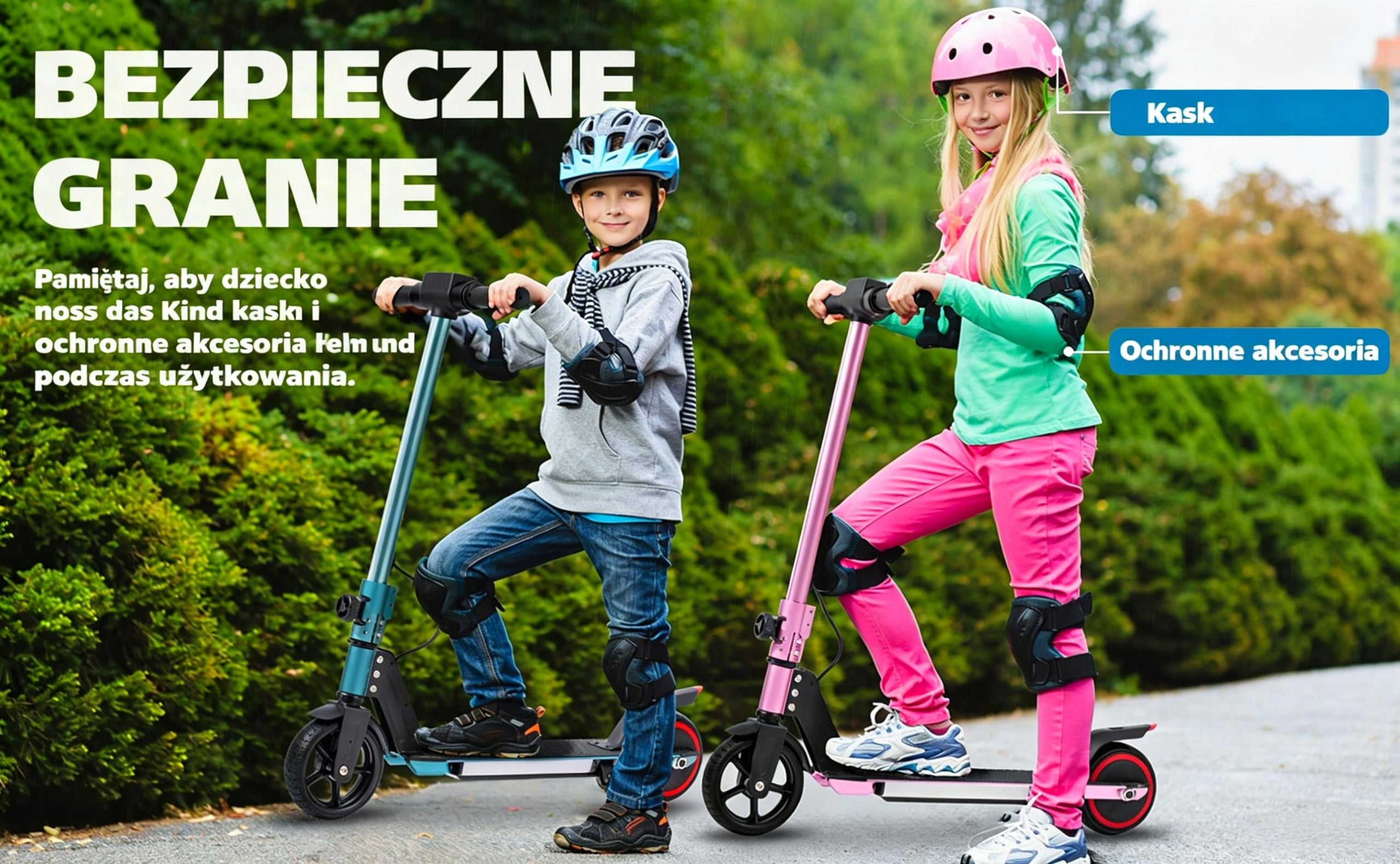 Hulajnoga elektryczna dla dzieci, Składany pojazd 14 km/h 150W 6.5" Color blue