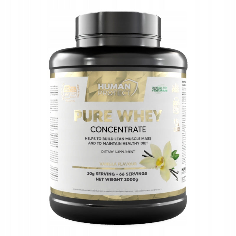 Human Protect Pure Whey 2kg Protein Concentrate WPC Vanilla