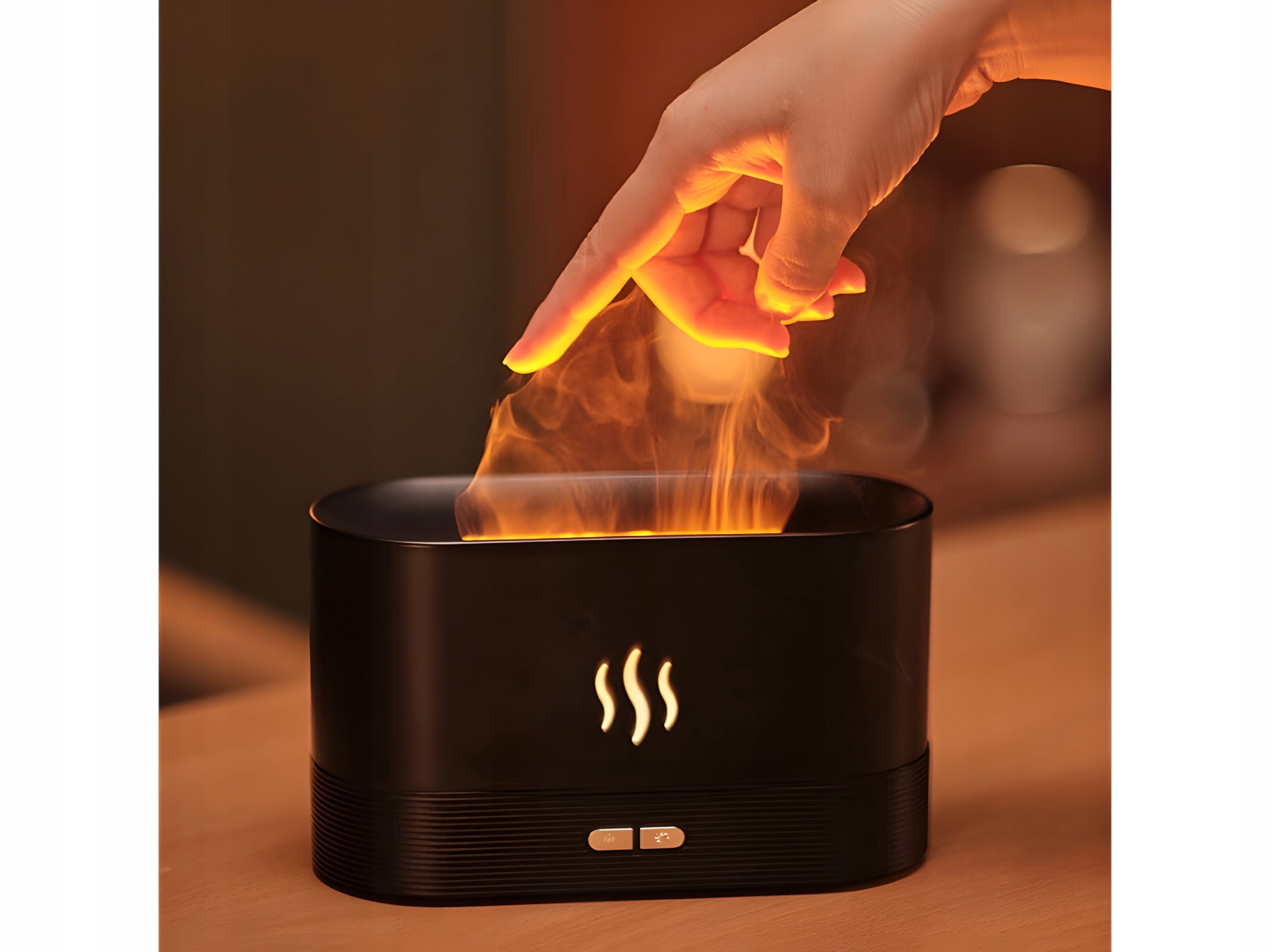 Humidifier Diffuser for Essential Oils Aromatherapy Fireplace Black Manufacturer code Dyfuzor, Nawilżacz lampka 2w1 kominek czarny