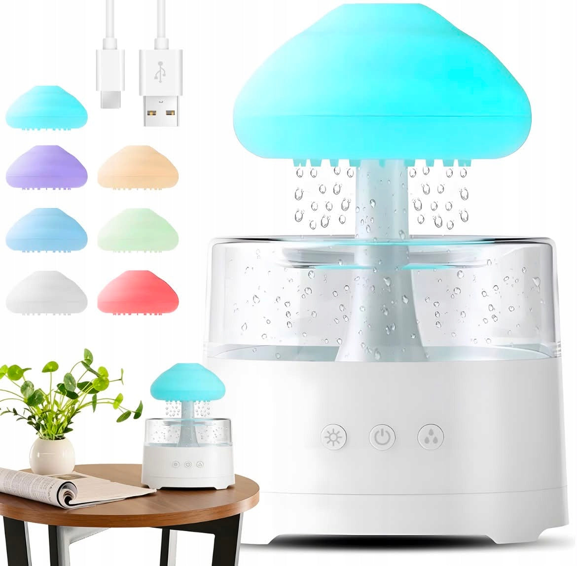 Humidifier Ruhhy with LED night light 0,45 l aromatzer white