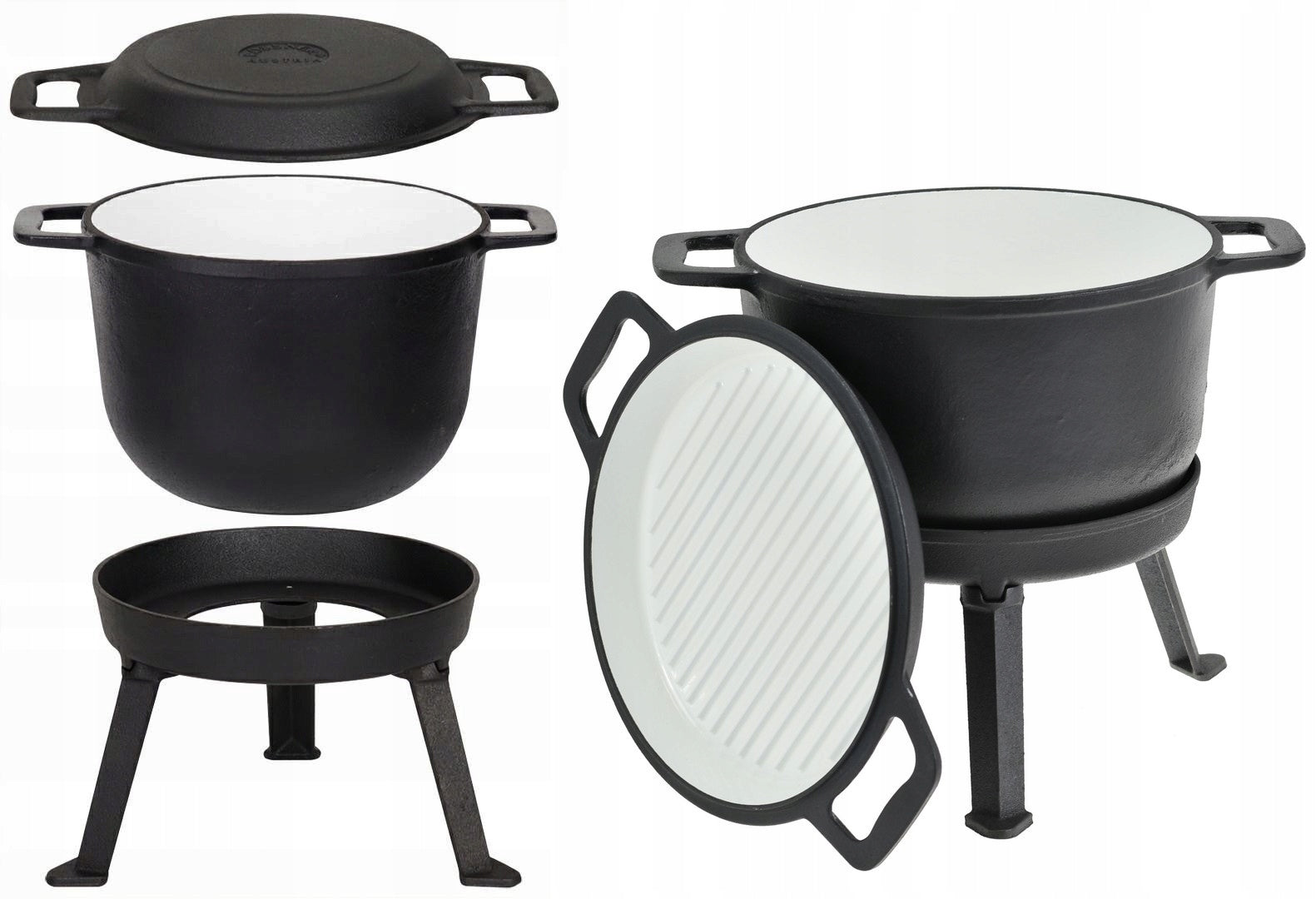 Hunting BOILER 12 L ENAMELLED FIREPLACE Pot PAN Grill Enamel