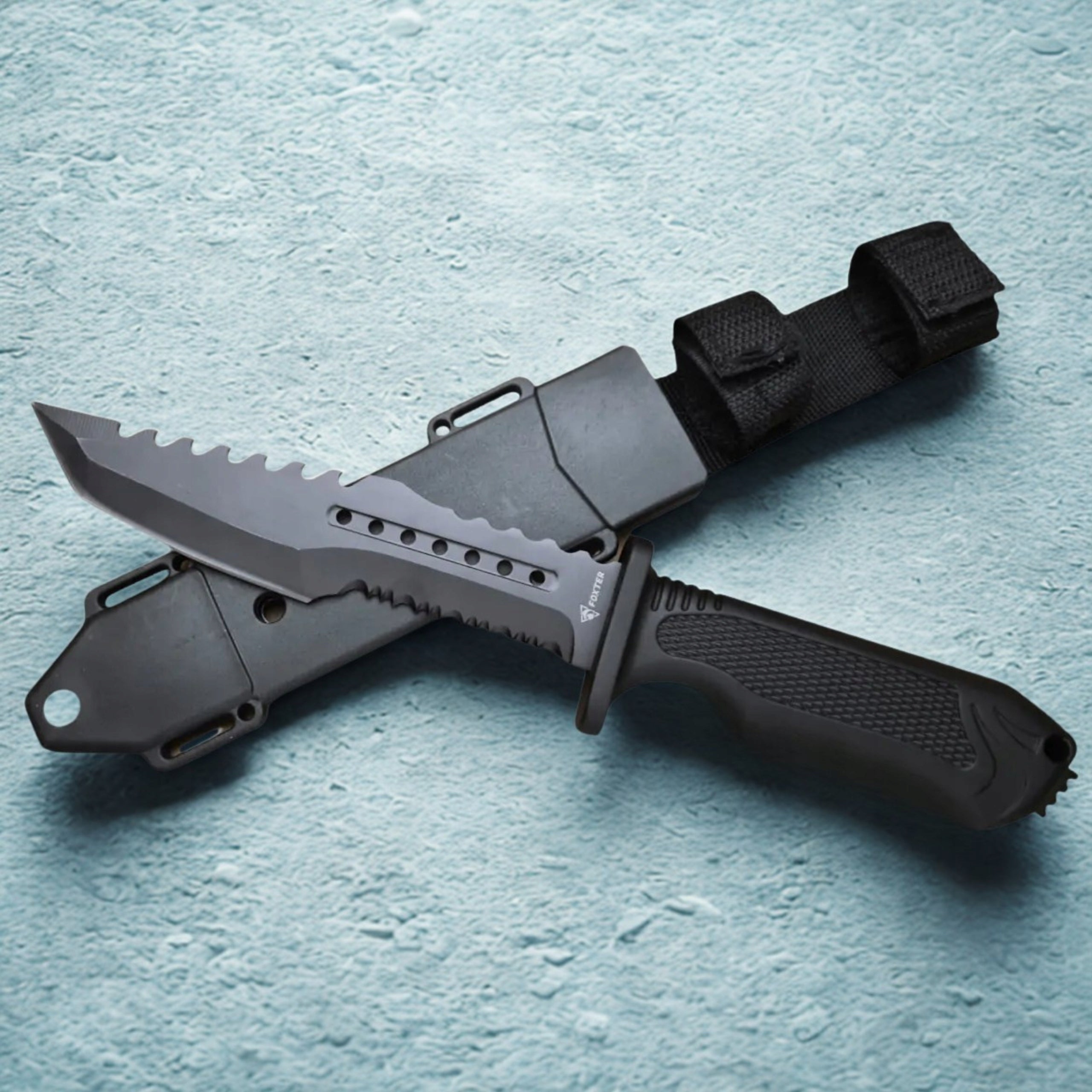 Hunting knife survival flint tactical military holster set 31cm Packaging status original