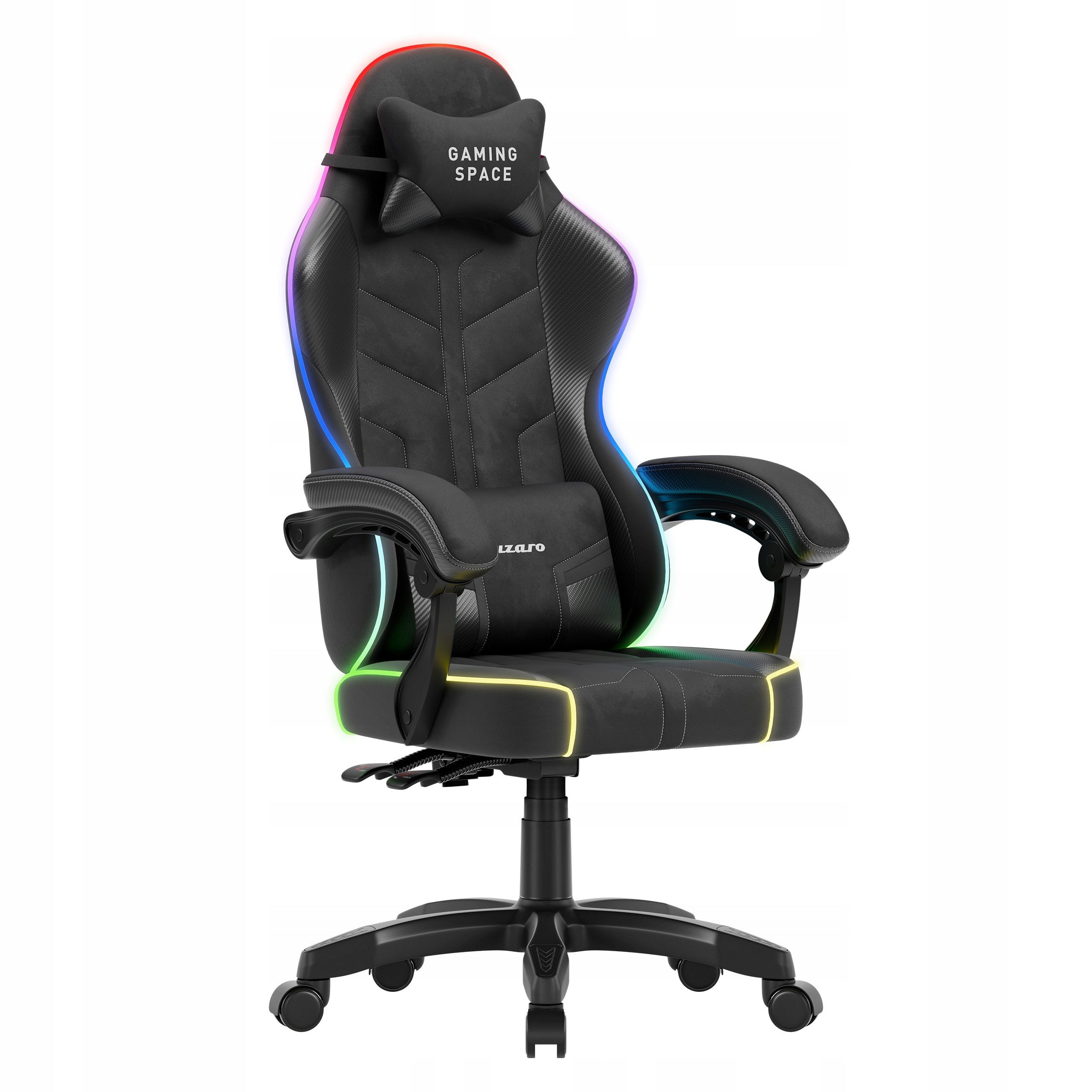 Huzaro Ergonomic chair up to 140 kg gaming office FORCE 2.7 RGB Black Furniture depth 63 cm