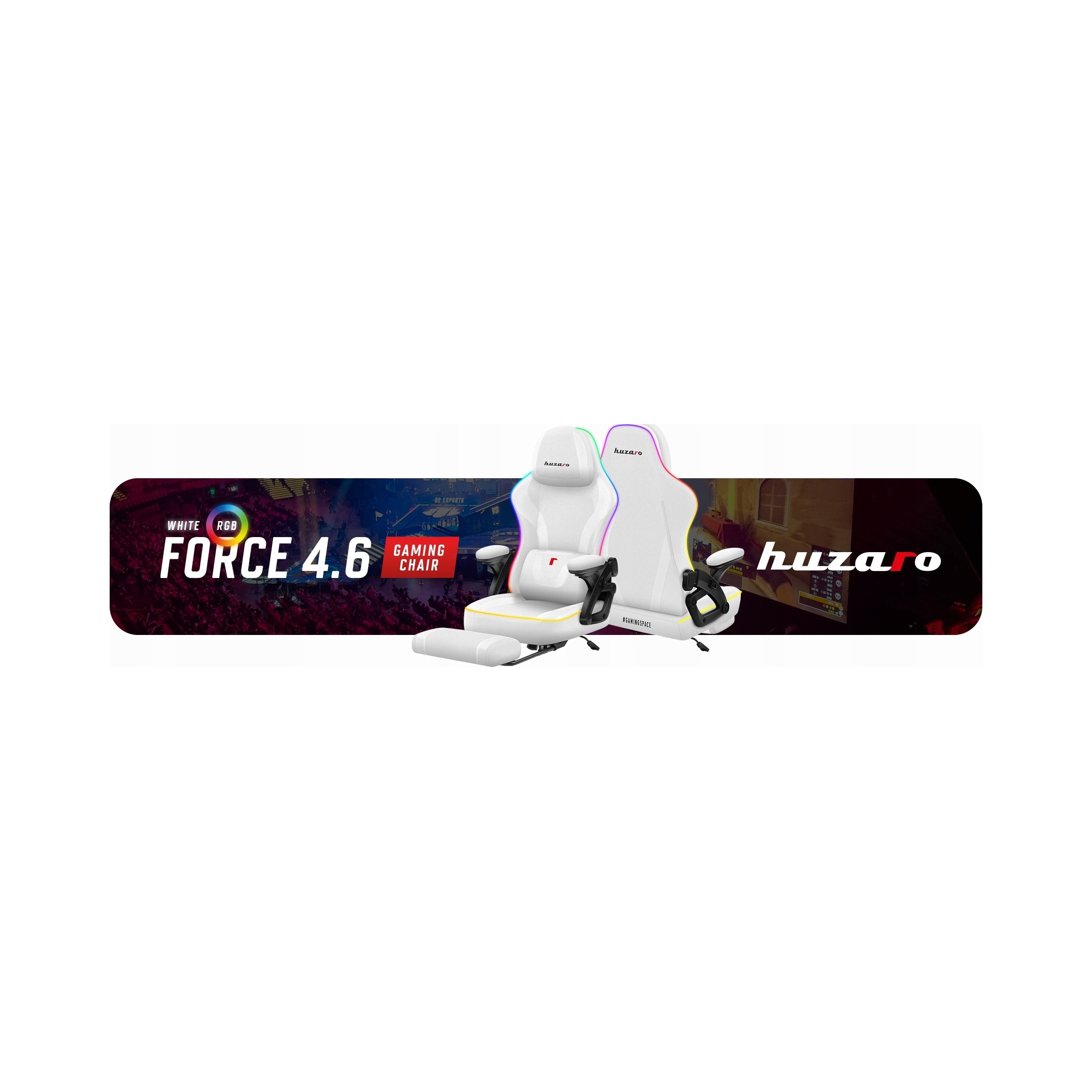 Huzaro LED office swivel GAMING CHAIR FORCE 4.6 RGB White Manufacturer code HZ - Force 4.6 RGB White