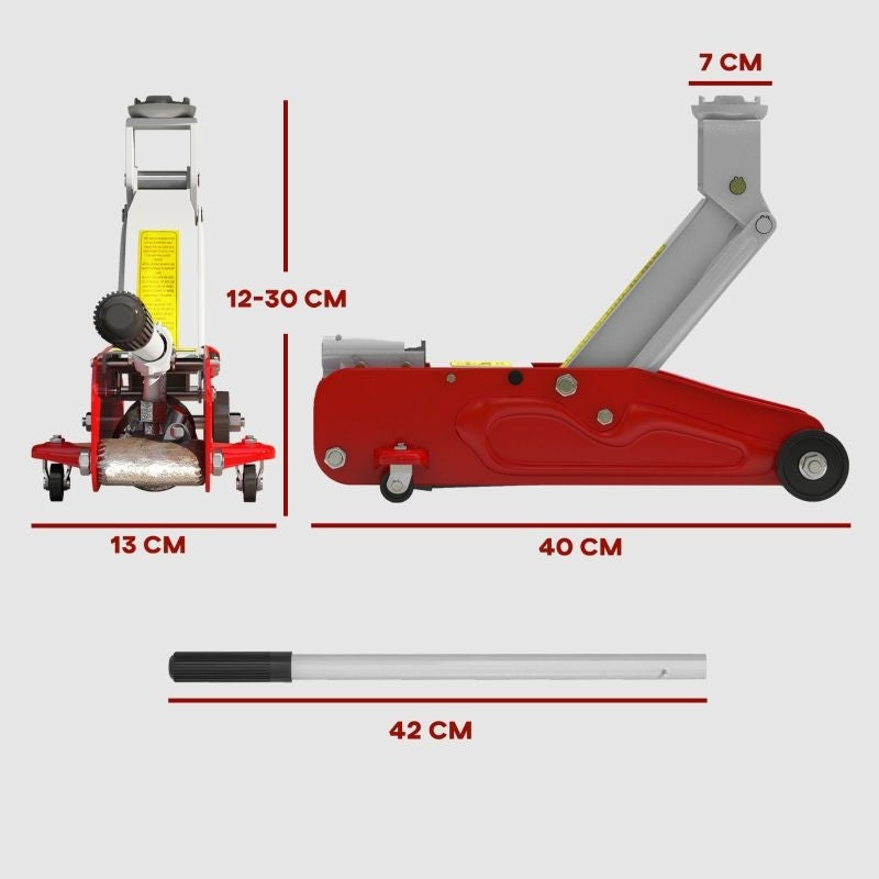 Hydraulic Car Lift 2t 120-300mm Red-Yellow Brand no brand