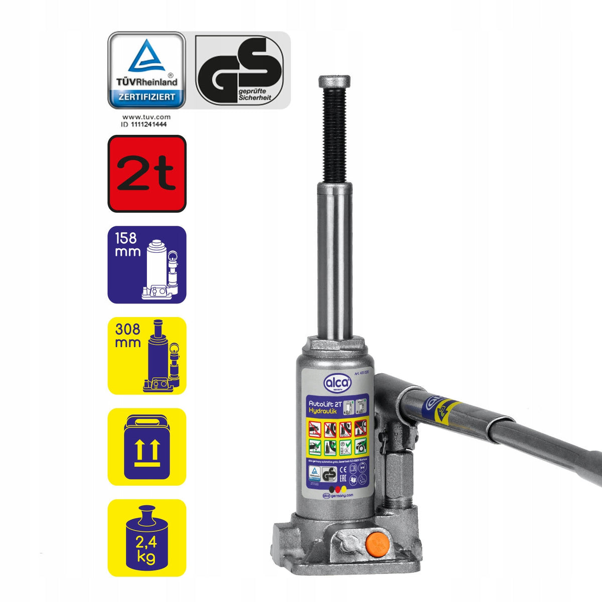 Hydraulic bollard lift 2T in case Alca Brand Alca