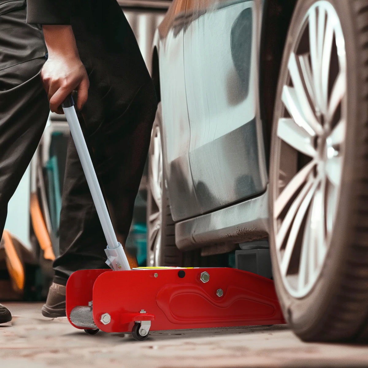Hydraulic car lift HOMCOM 2t with overload protection Brand Homcom