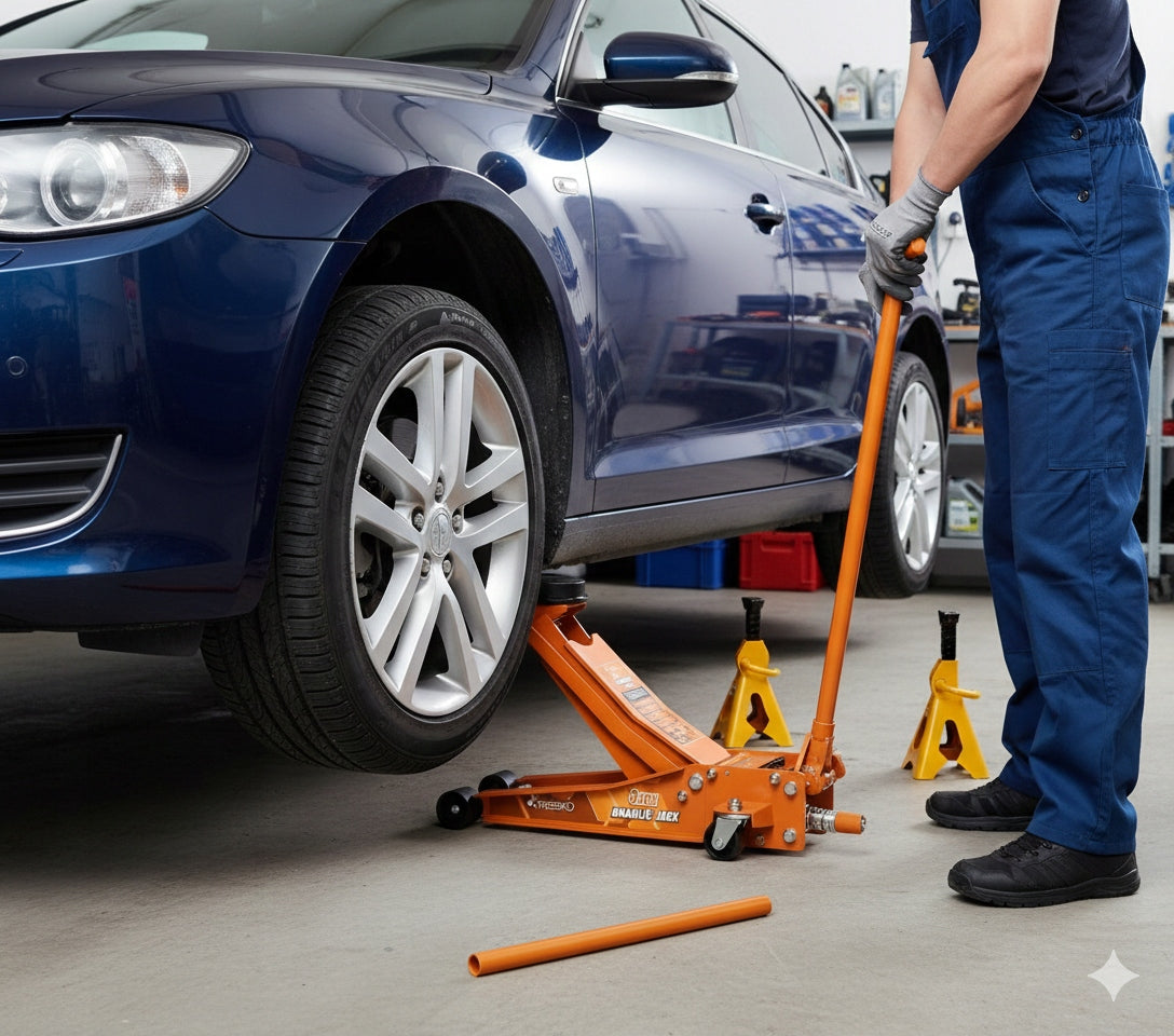 Hydraulic car lift TRESKO 3T 75-510 mm Orange Minimum lifting height 75 mm