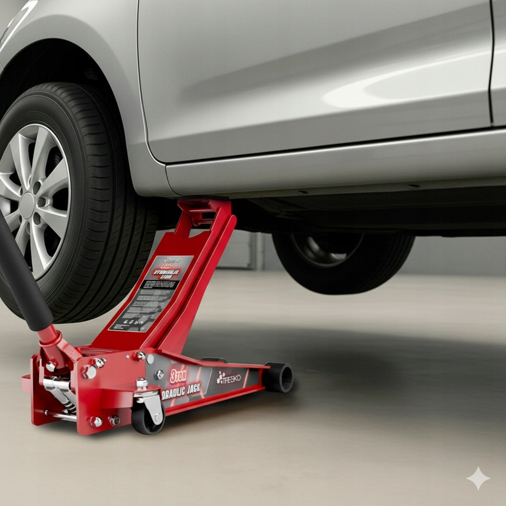 Hydraulic car lift TRESKO 3T 75-510 mm Red Brand Tresko