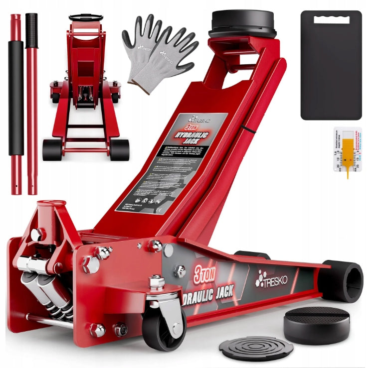 Hydraulic car lift TRESKO 3T 75-510 mm Red