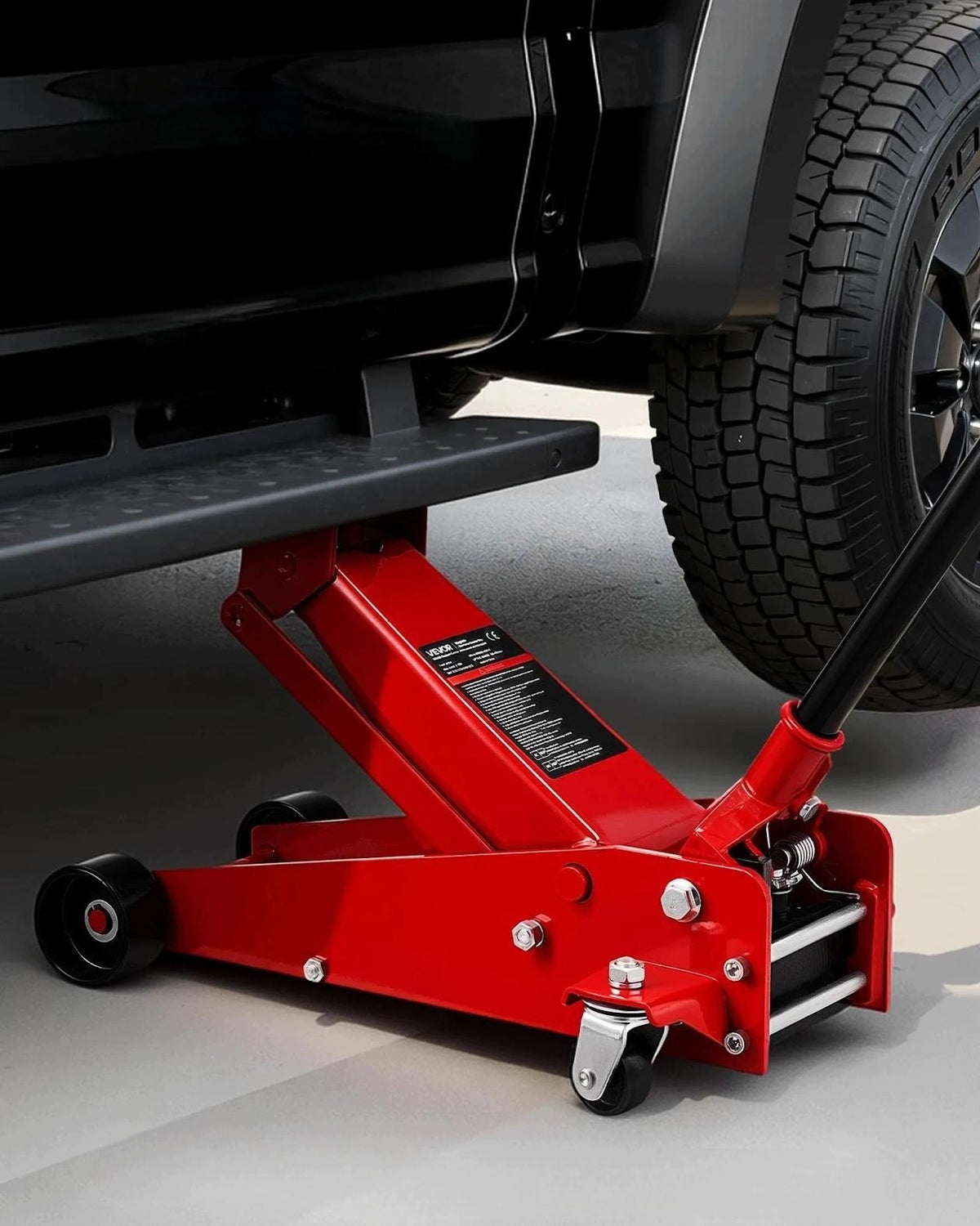 Hydraulic car lift max 3 t red strong low profile Minimum lifting height 130 mm