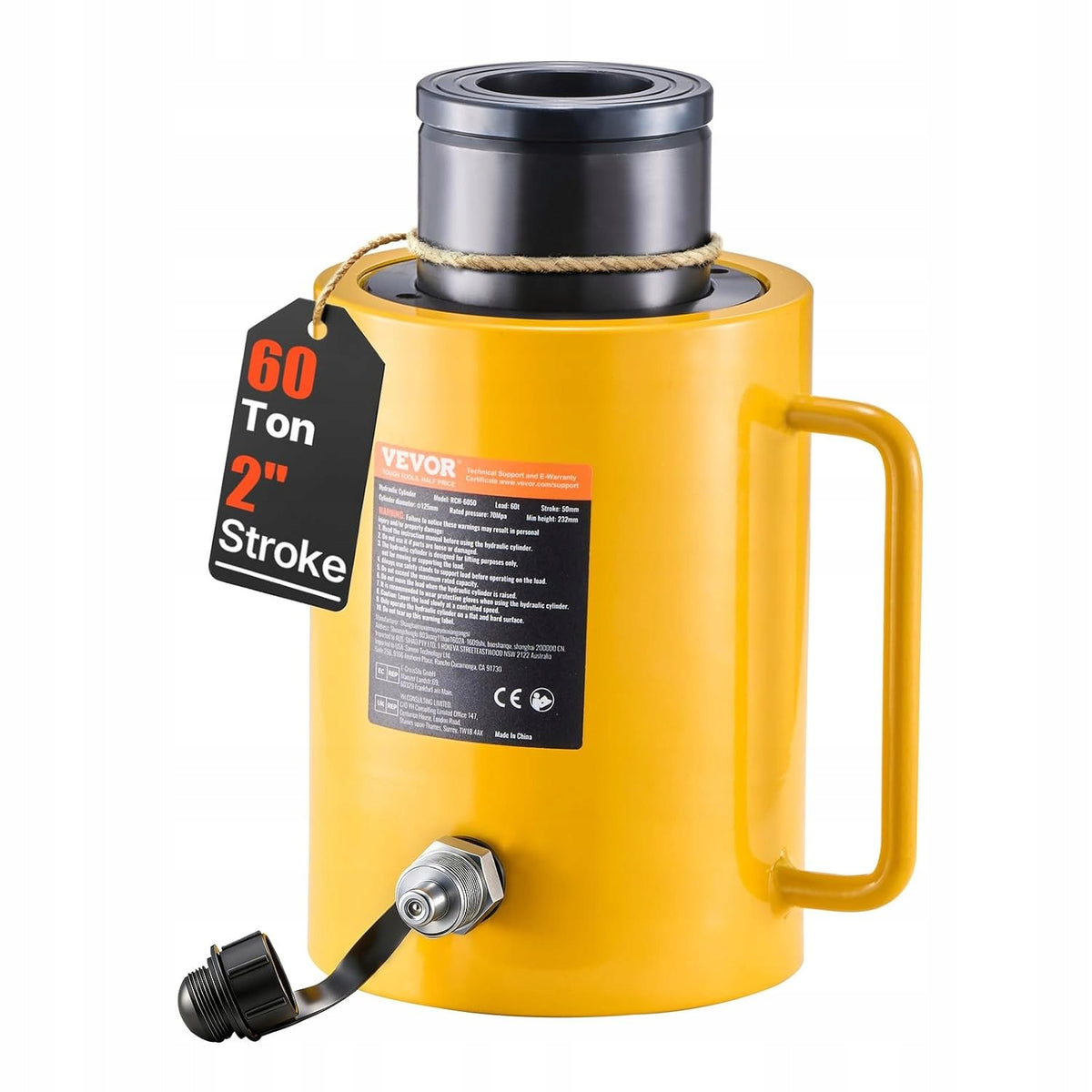 Hydraulic cylinder 60T 2-inch Vevor (60T 5.1 cm empty)