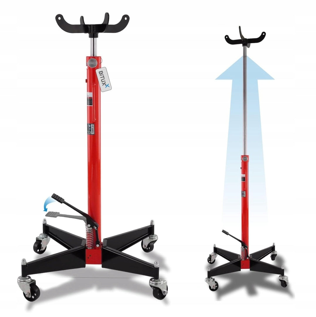 Hydraulic gearbox lifter mobile up to 500kg red