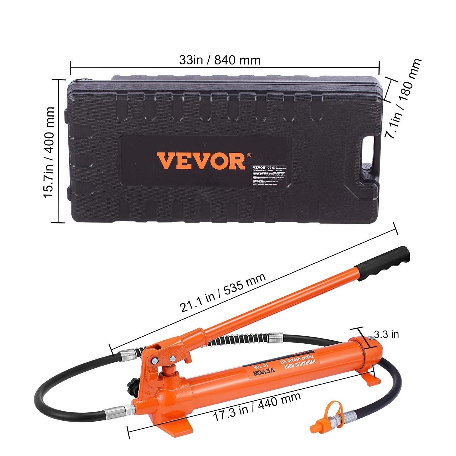 Hydraulic lift 10 t pneumatic premium black stroke 135 mm sets Brand no brand