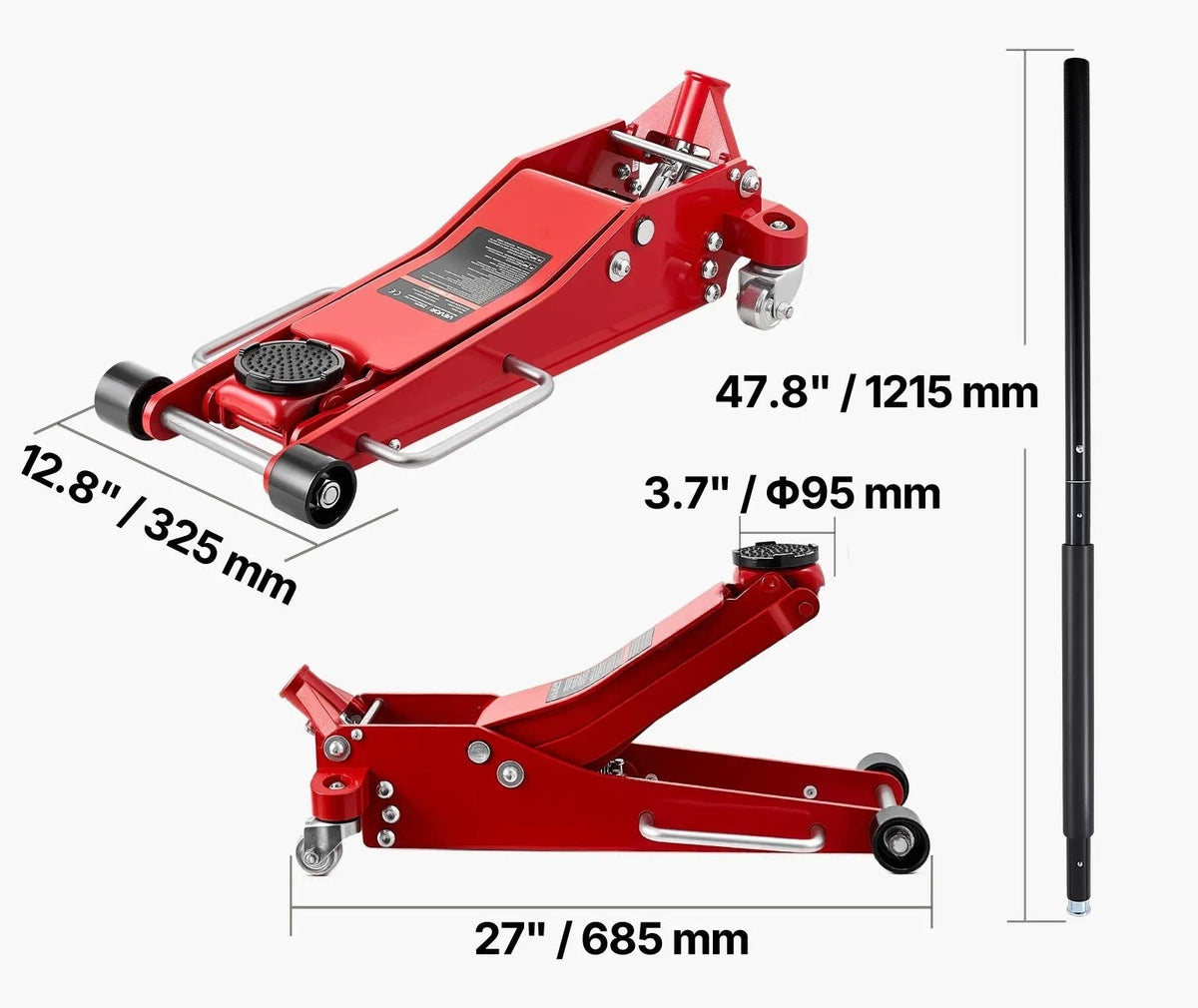 Hydraulic lift 3 t low profile aluminum premium 85 - 515 mm Brand no brand