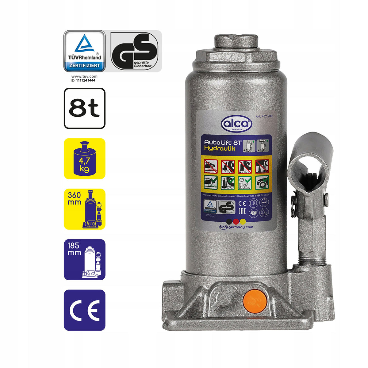 Hydraulic lift 8t Hydraulics ALCA Auto Lift EAN (GTIN) 4028224432205