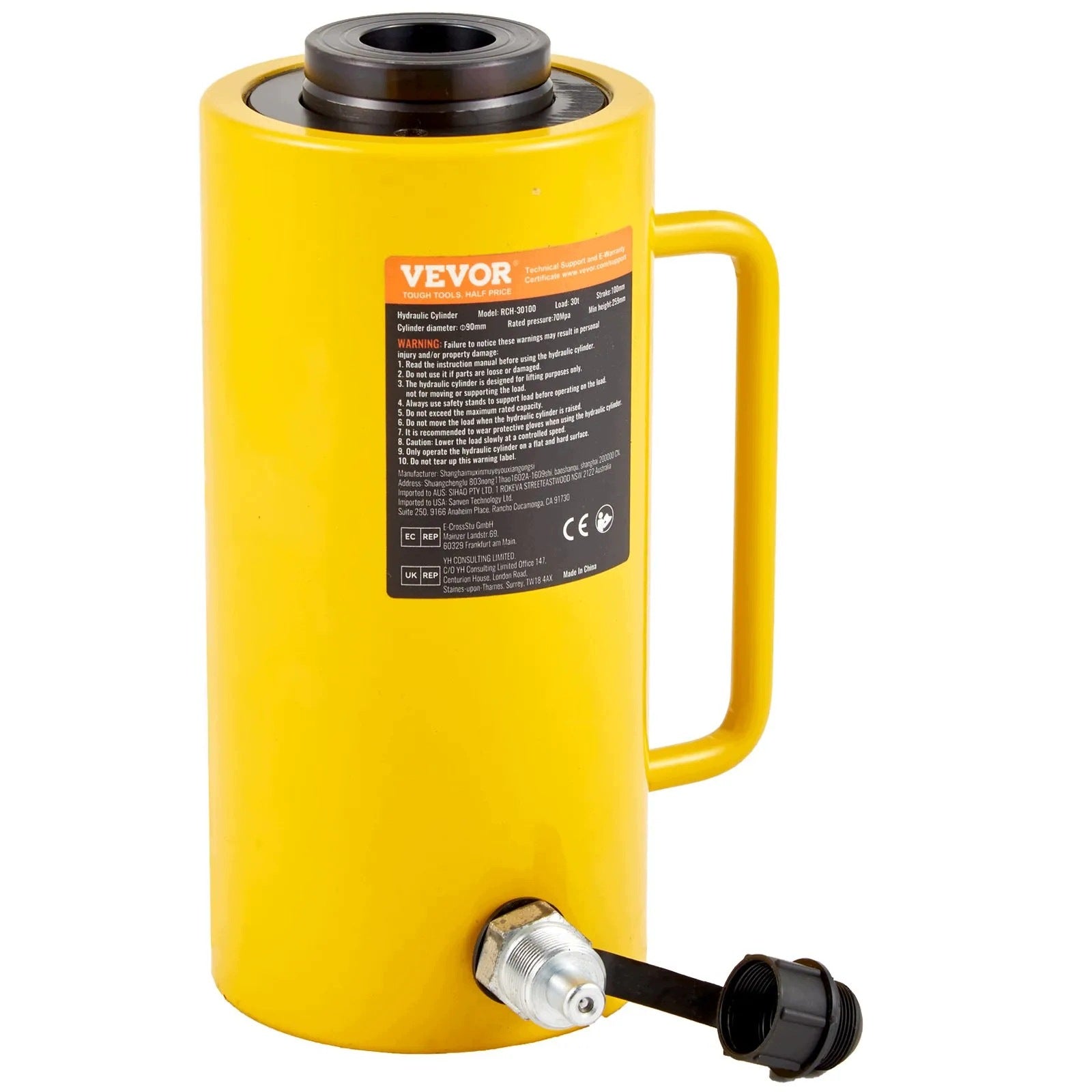 Hydraulic lift max 30 t strong one-sided piston 100 mm workshop