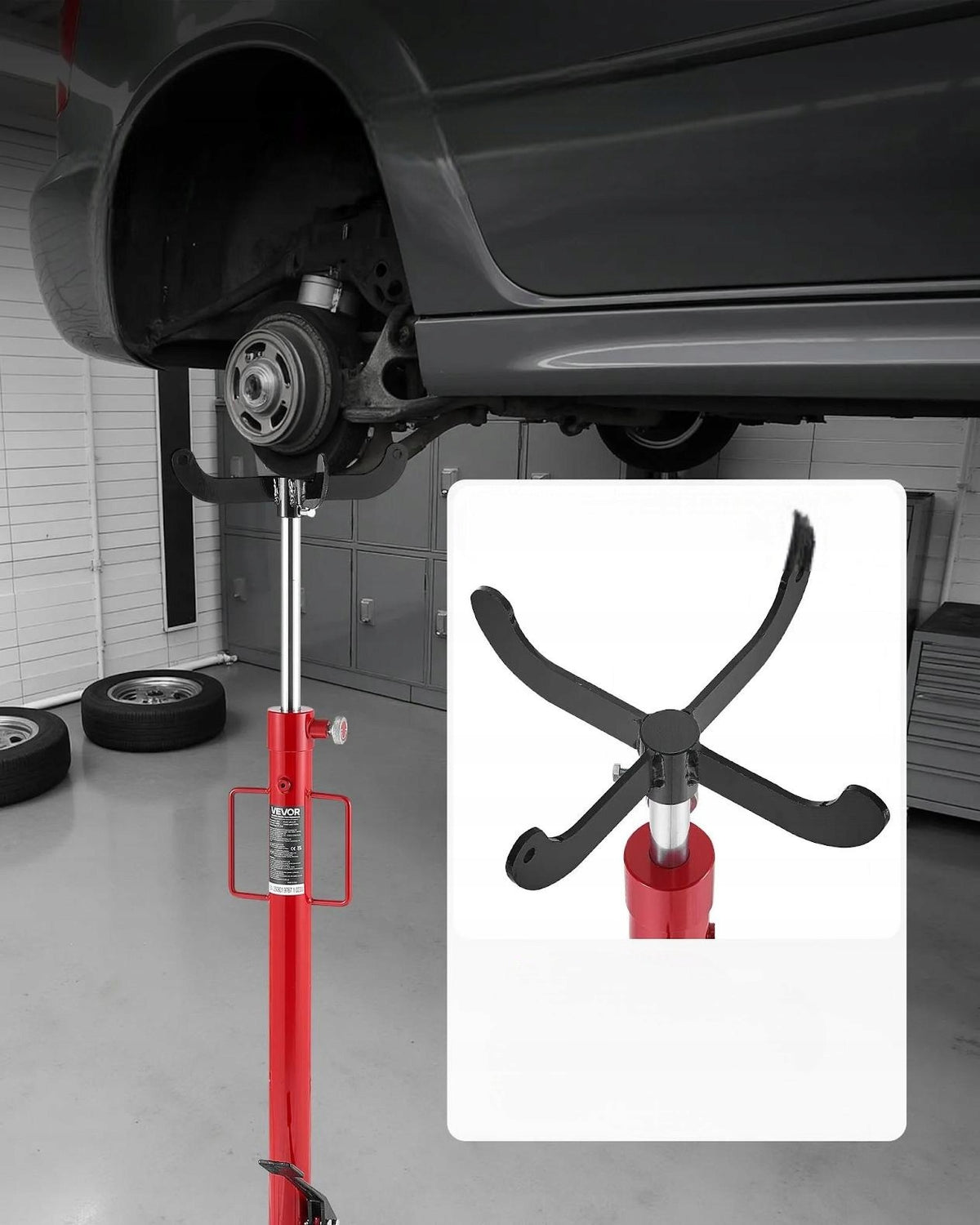 Hydraulic lift powerful 500 kg red telescopic workshop garage Manufacturer code 5907021476225