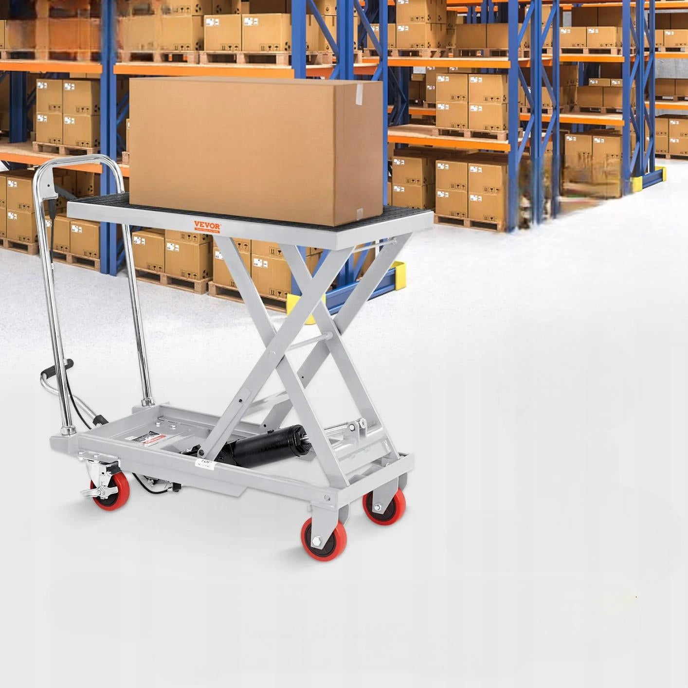 Hydraulic lifting table scissor 227 kg 72 cm on wheels silver warehouse Manufacturer code 5907021469869