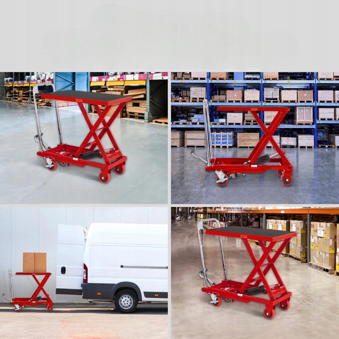 Hydraulic lifting table scissor 227 kg 72 cm red mobile warehouse Manufacturer code 5907021469883