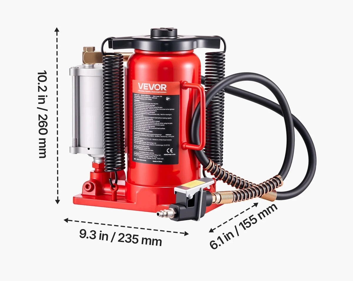 Hydraulic pneumatic bottle lift max 20 t red 260-495 mm Brand no brand
