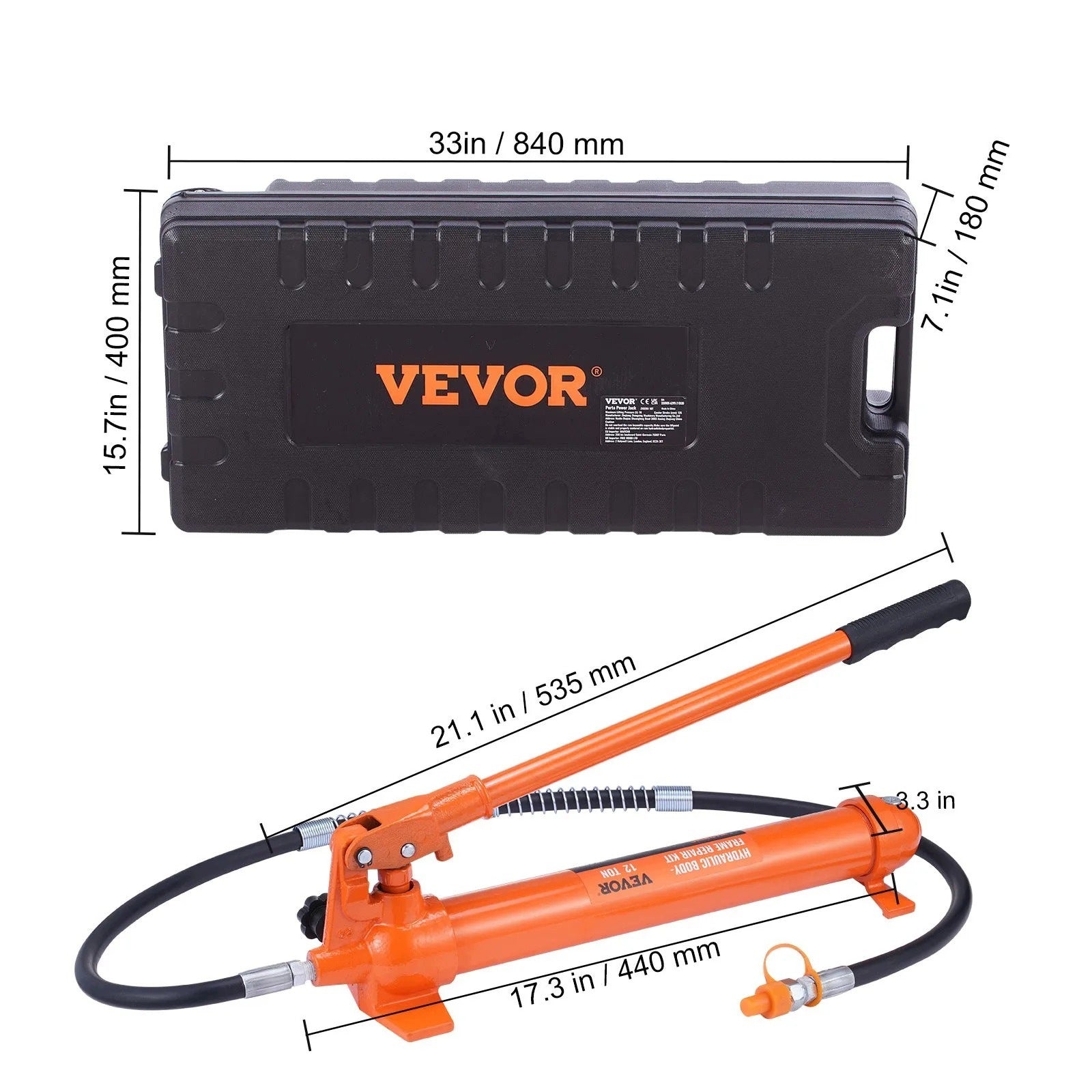 Hydraulic pneumatic lift 12 t strong workshop stroke 135 mm service Maximum lifting height 500 mm