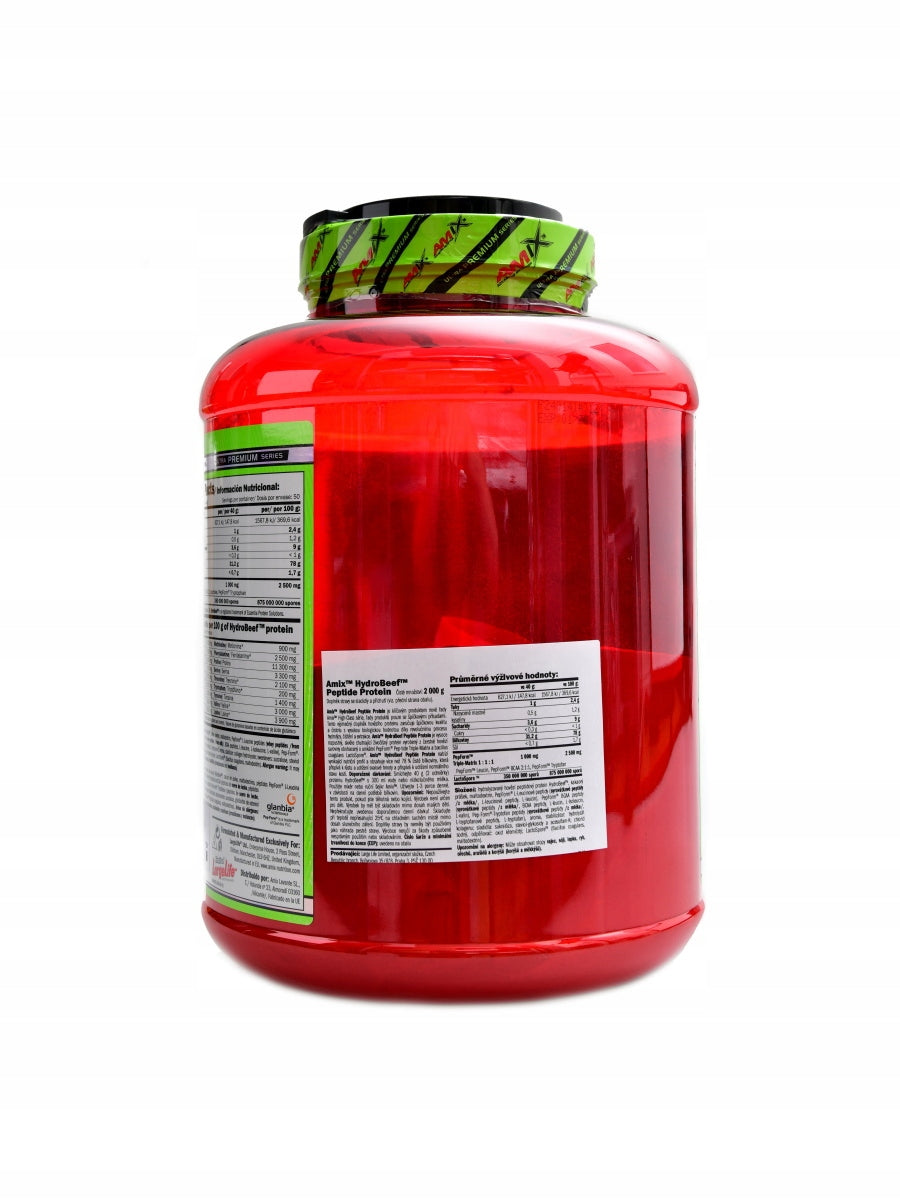 Hydrobeef peptide protein 2000g Amix čokoláda moka káva Expiration date at least six months from the date of purchase