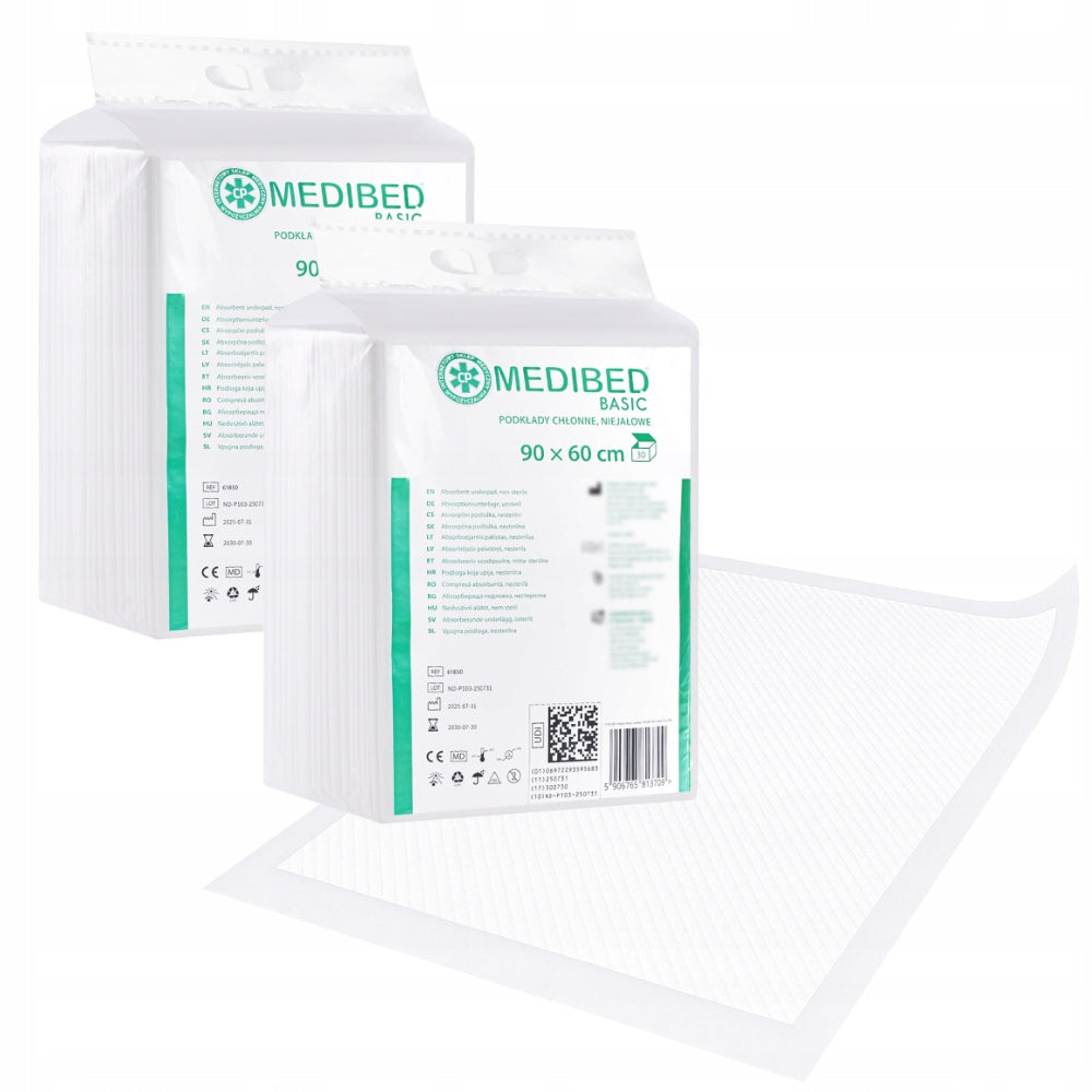 Hygiene CHANGING PADS MEDIBED BASIC 90X60 760ml 60 PCS. EAN (GTIN) 5906765813709