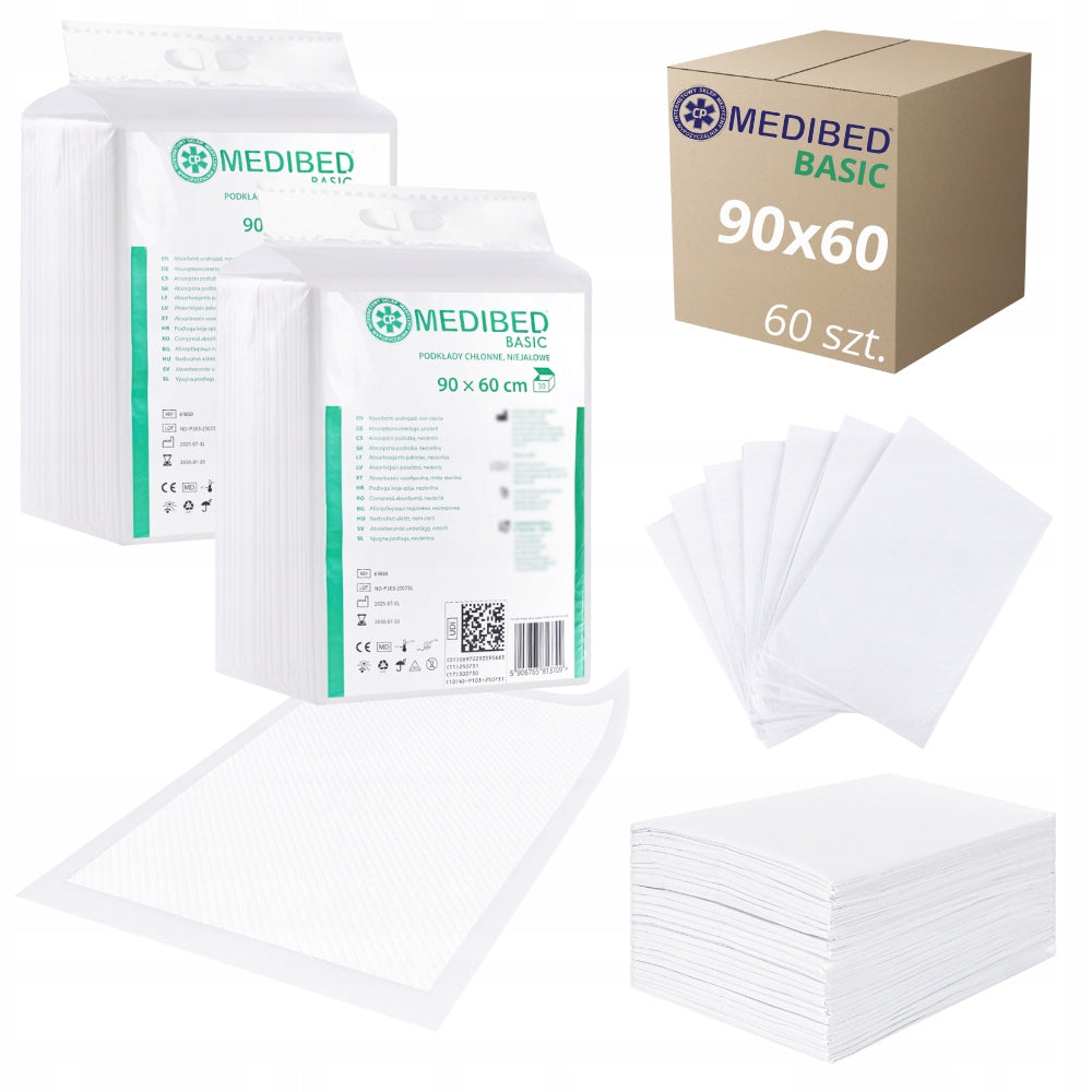 Hygiene CHANGING PADS MEDIBED BASIC 90X60 760ml 60 PCS.