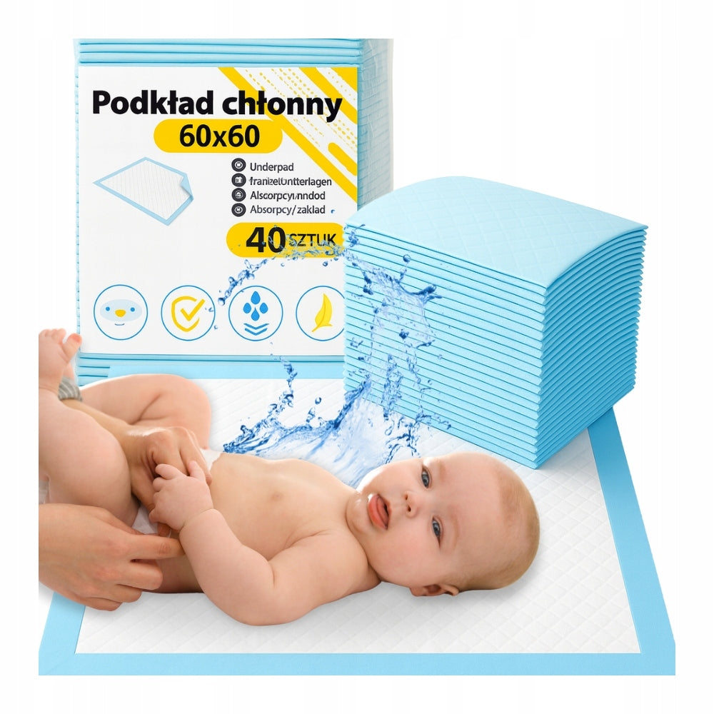 Hygiene pads 60x60cm 40 pcs for postpartum changing on the bed