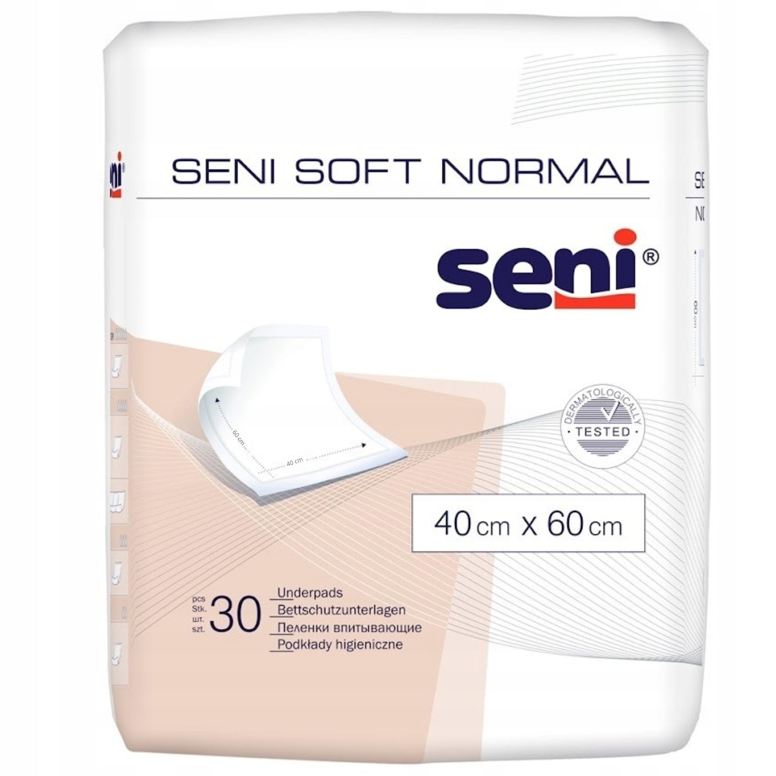Hygiene pads for changing Seni Soft Normal 40x60cm 30 pcs. Packaging status original