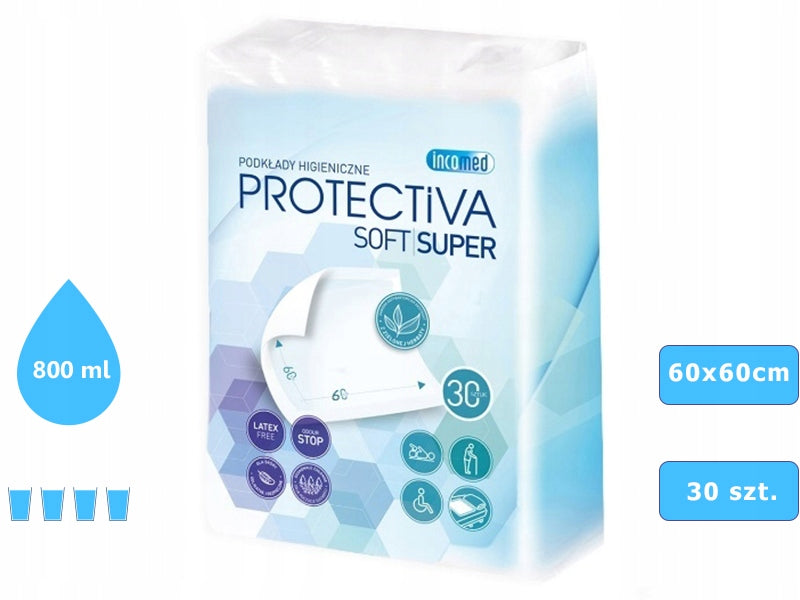 Hygienic Foundations 60 x 60 Absorbent 800ml 30 pcs Incomed Protectiva Soft Packaging status original